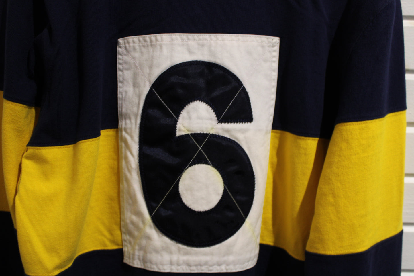 Polo Ralph Lauren Rugby Shirt | Vintage Bold Stripe Number 6 Long Sleeve Rugby Top | Classic Sport Casual