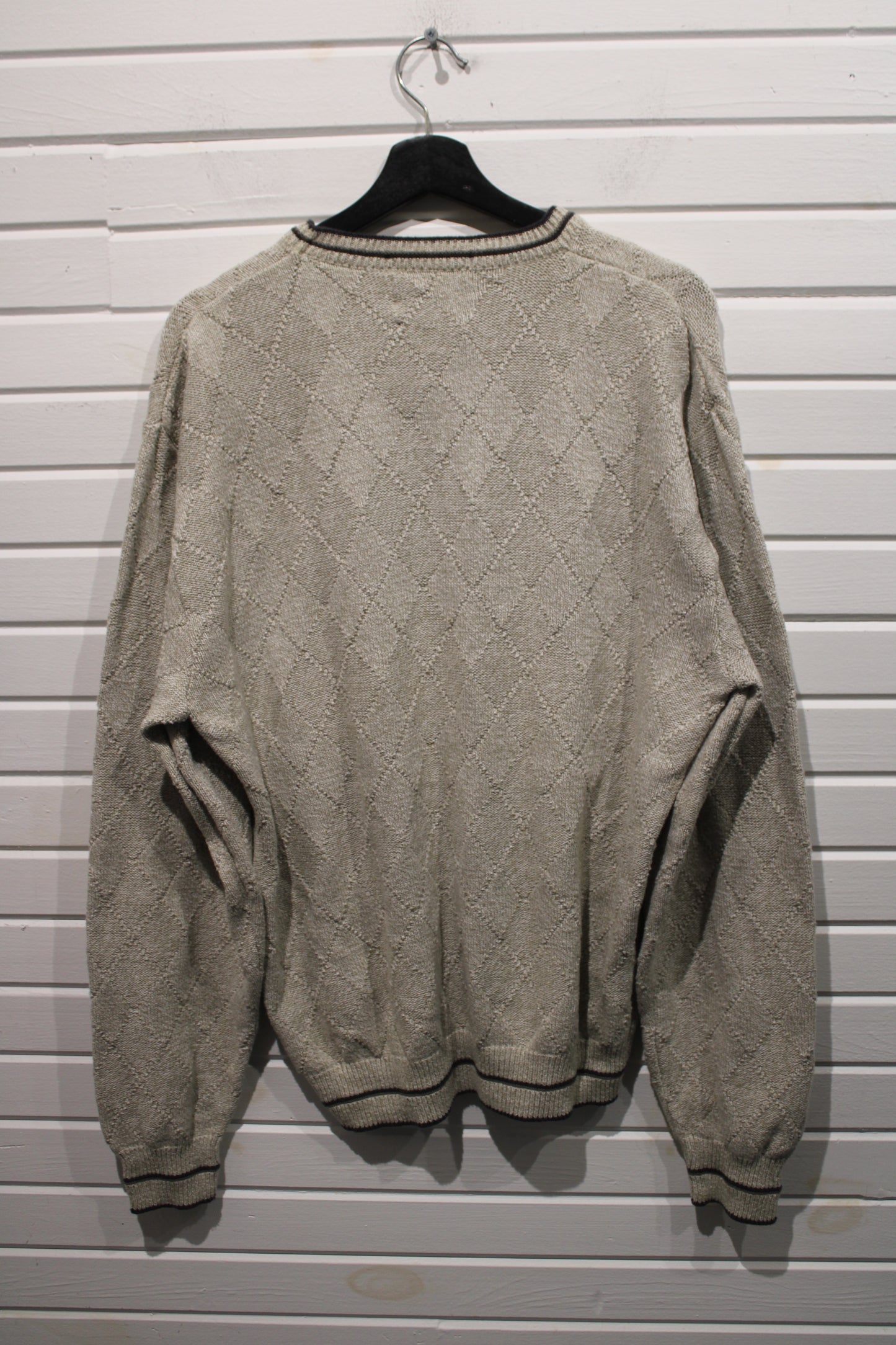 Shenandoah Knit Golf Sweater | Vintage 90s Argyle Embroidered Pullover | Classic Golfing Crewneck