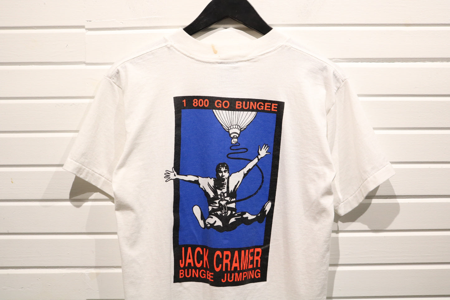 Jack-Cramer Bungee Jumping T-Shirt | Vintage 1990s Just Did It Parody Graphic Tee | Extreme Sports Humor Shirt