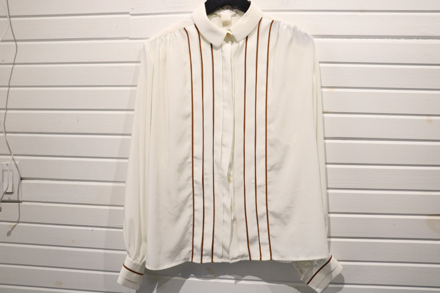Albert-de-Cilhac Shirt | Vintage 70s Ivory Pleated Tuxedo Style Button-Up | Retro Formalwear Blouse