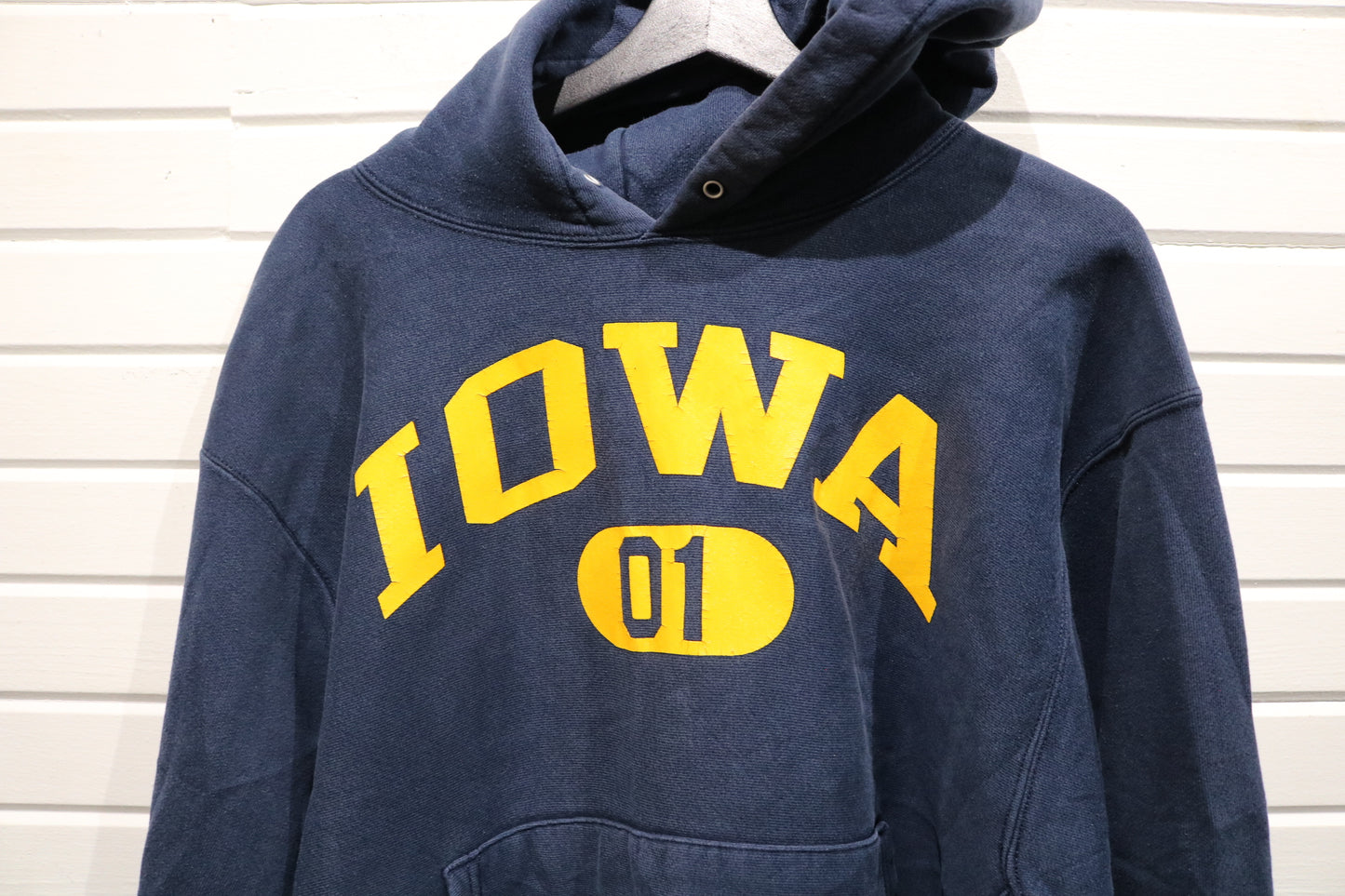 Vintage Iowa Champion Hoodie | 2000s University Navy Sweatshirt | College Reverse-Weave Pullover