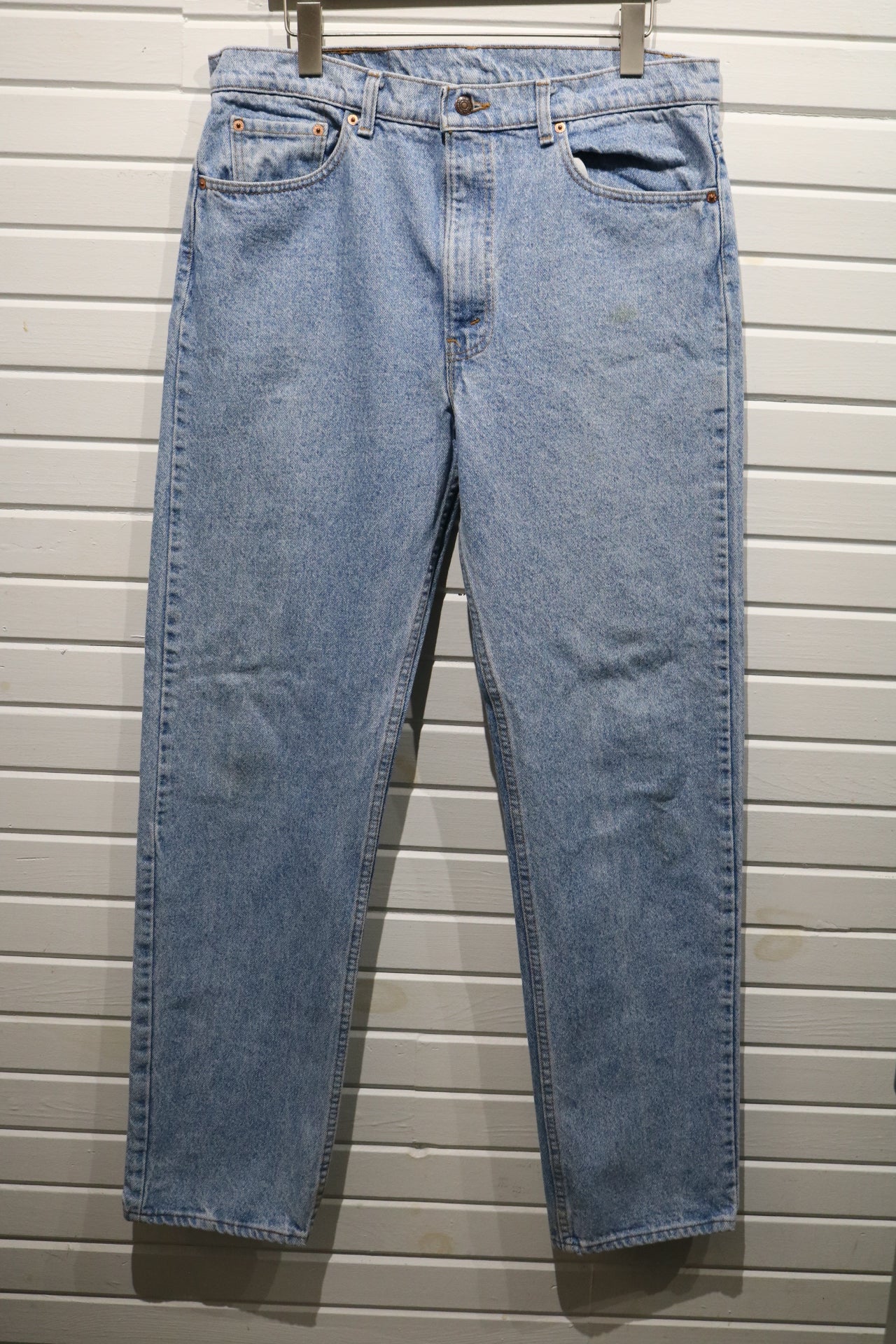 Levi's 505 Jeans / Vintage Denim Trouser / 90s Straight Leg / Classic Blue / Size 38x34