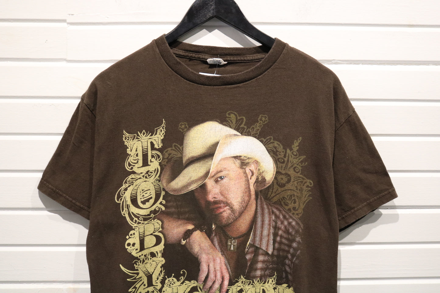 Toby-Keith T-Shirt | Vintage Country Music Portrait Graphic Tee | America's Toughest World Tour Collectible