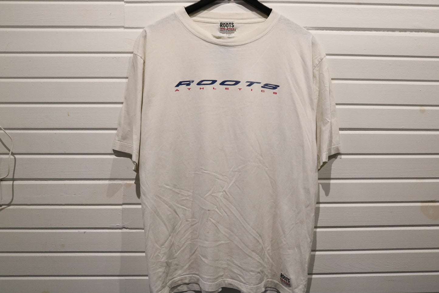 Roots-Athletics T-Shirt | Vintage 1990s Minimal Logo Crewneck Tee | Classic Sportswear