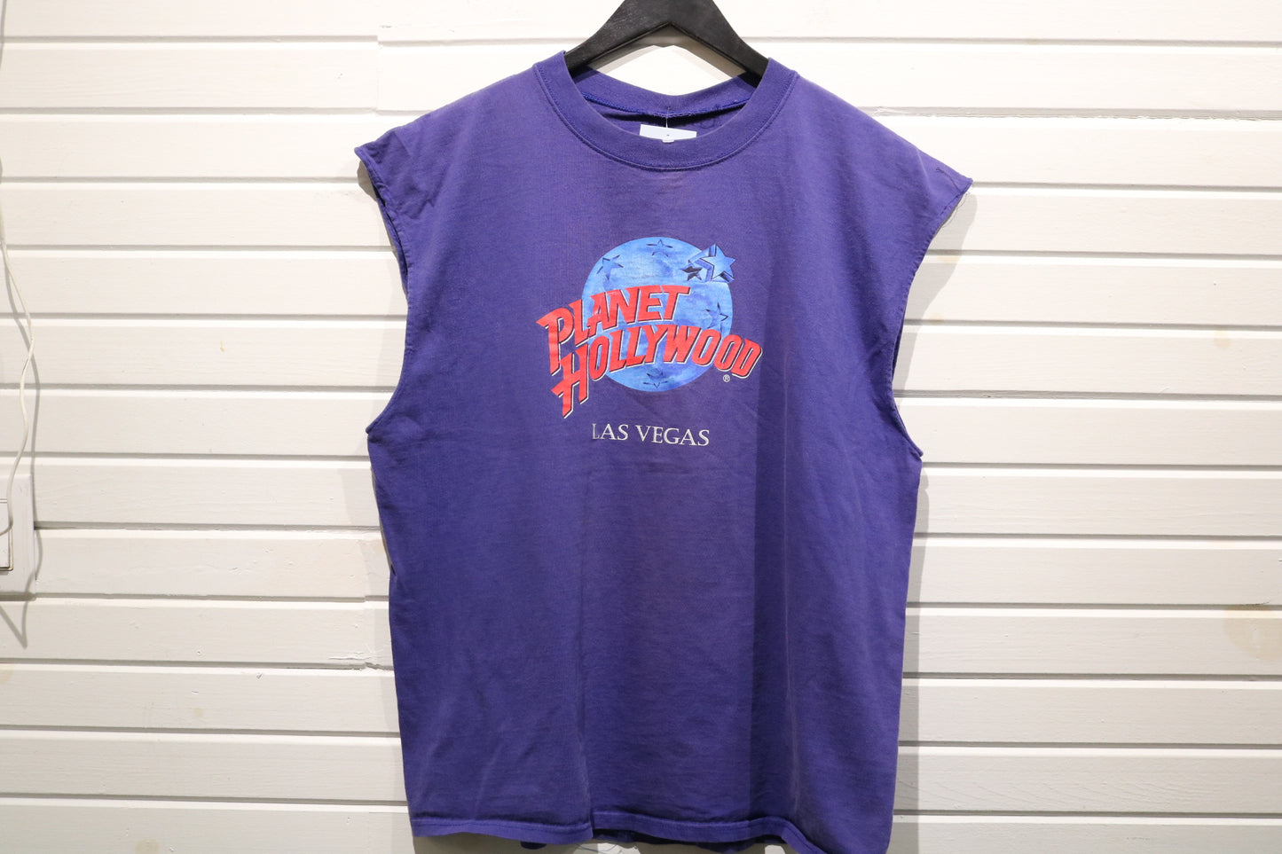 Planet-Hollywood Las Vegas Muscle Tee | Vintage 90s Sleeveless Graphic T-Shirt | Retro Tourist Souvenir Top
