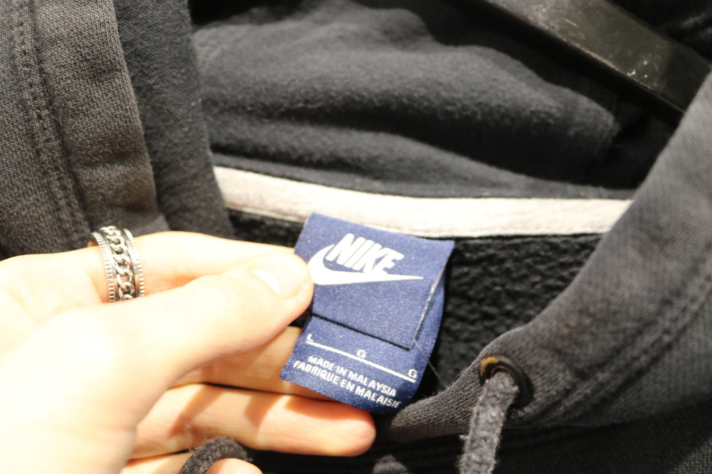 Nike Hoodie Sweatshirt | Vintage 2000s Black Pullover with Red Swoosh Logo | Classic Athletic Hoodie