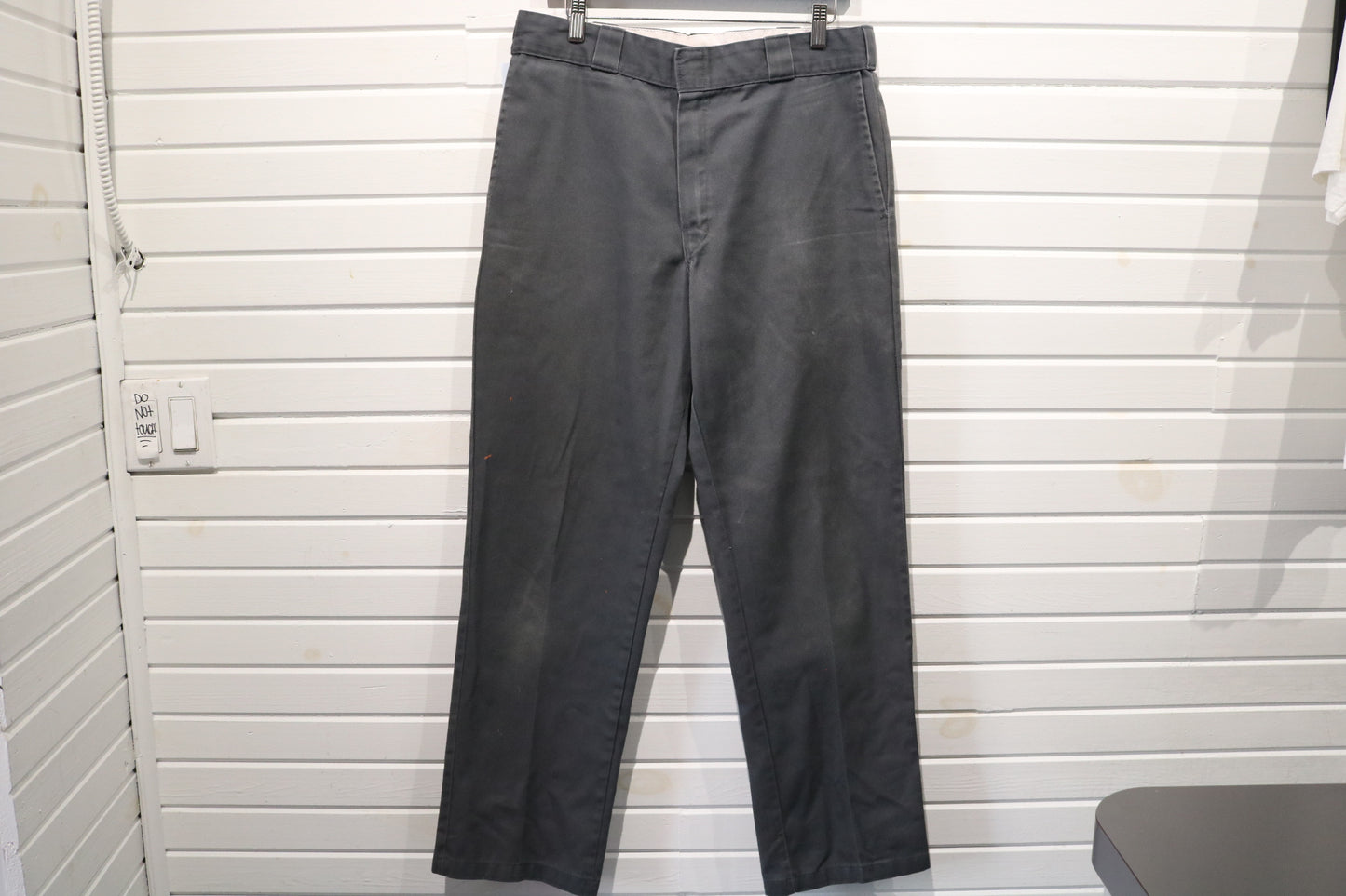 Dickies Work Pants | Vintage Charcoal Straight-Leg Men's Trousers | Classic Durable Workwear