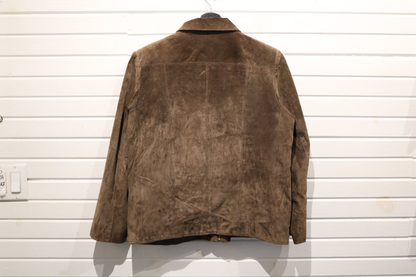 Denver-Leathers Suede Jacket | Vintage 90s Zip-Up Brown Coat | Soft Classic Outerwear