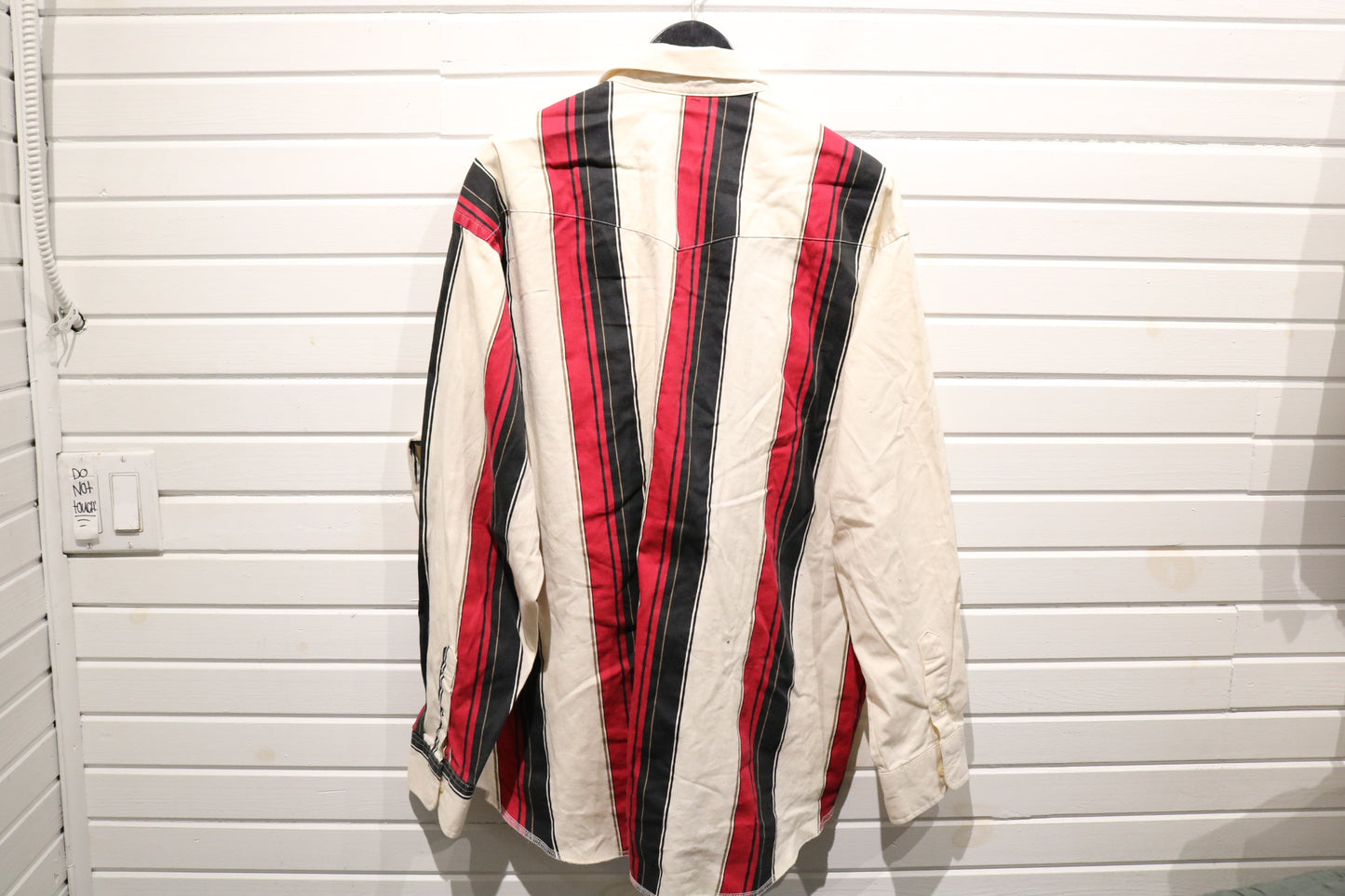 Wrangler Western Stripe Button-Up Shirt | Vintage 1980s Bold Panel Long Sleeve Shirt | Classic Cowboy Style