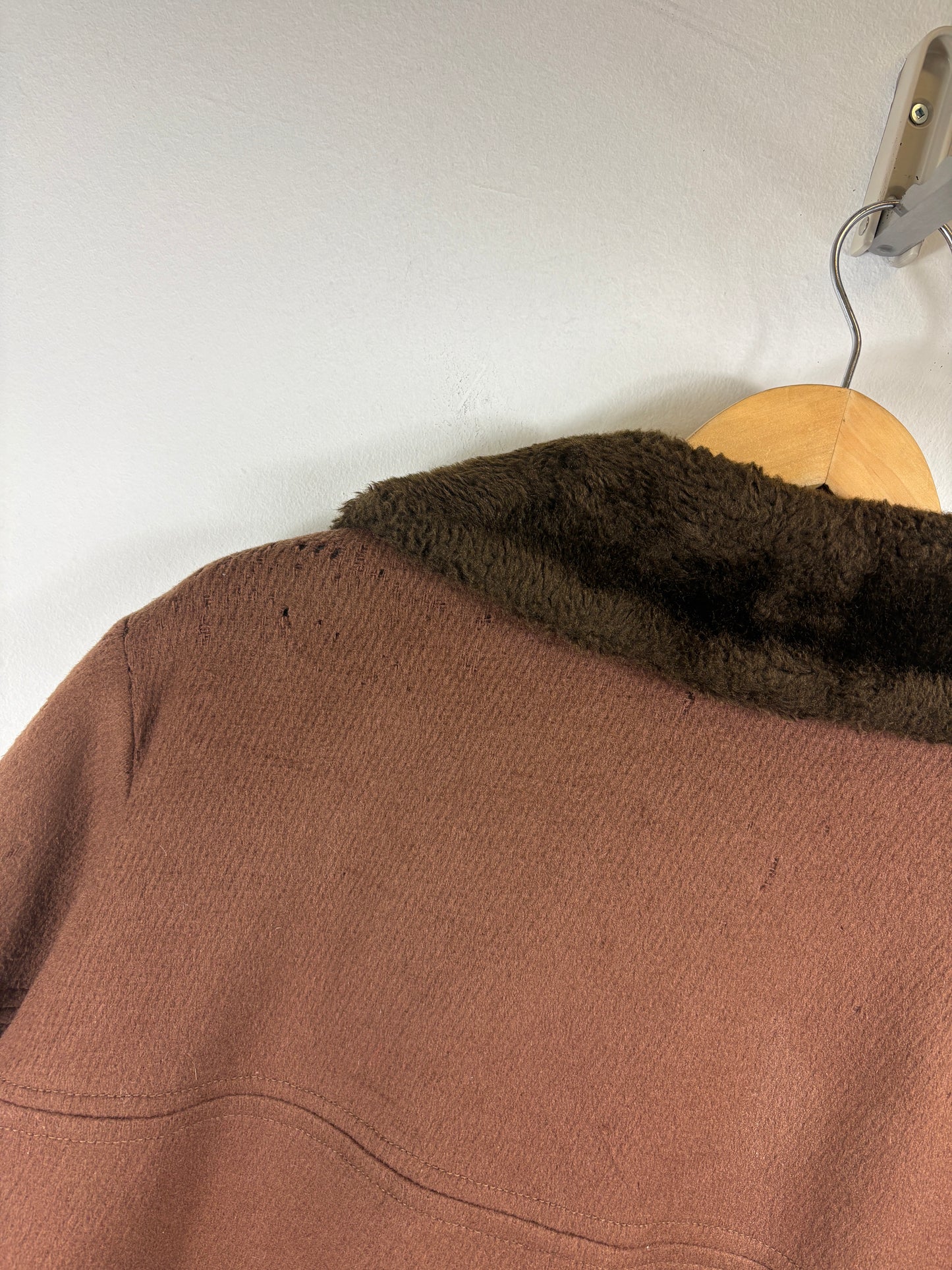 North-Point Wool Coat | Vintage 1960s Brown Fur Collar Jacket | Classic Outerwear