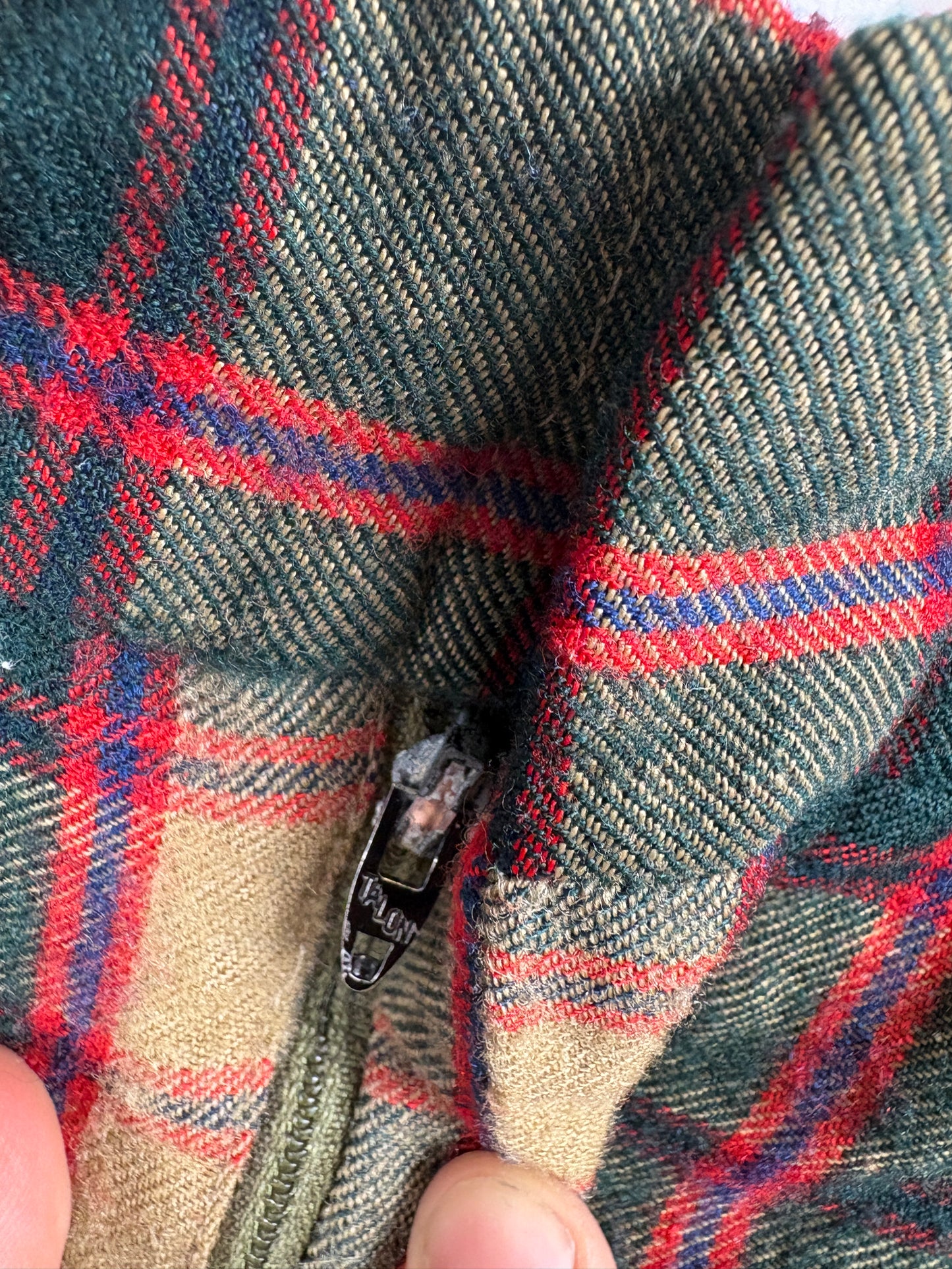 Plaid Wool Trousers | Vintage 1970s Talon Zipper Classic Straight-Leg Pants | Men's Statement Bottoms