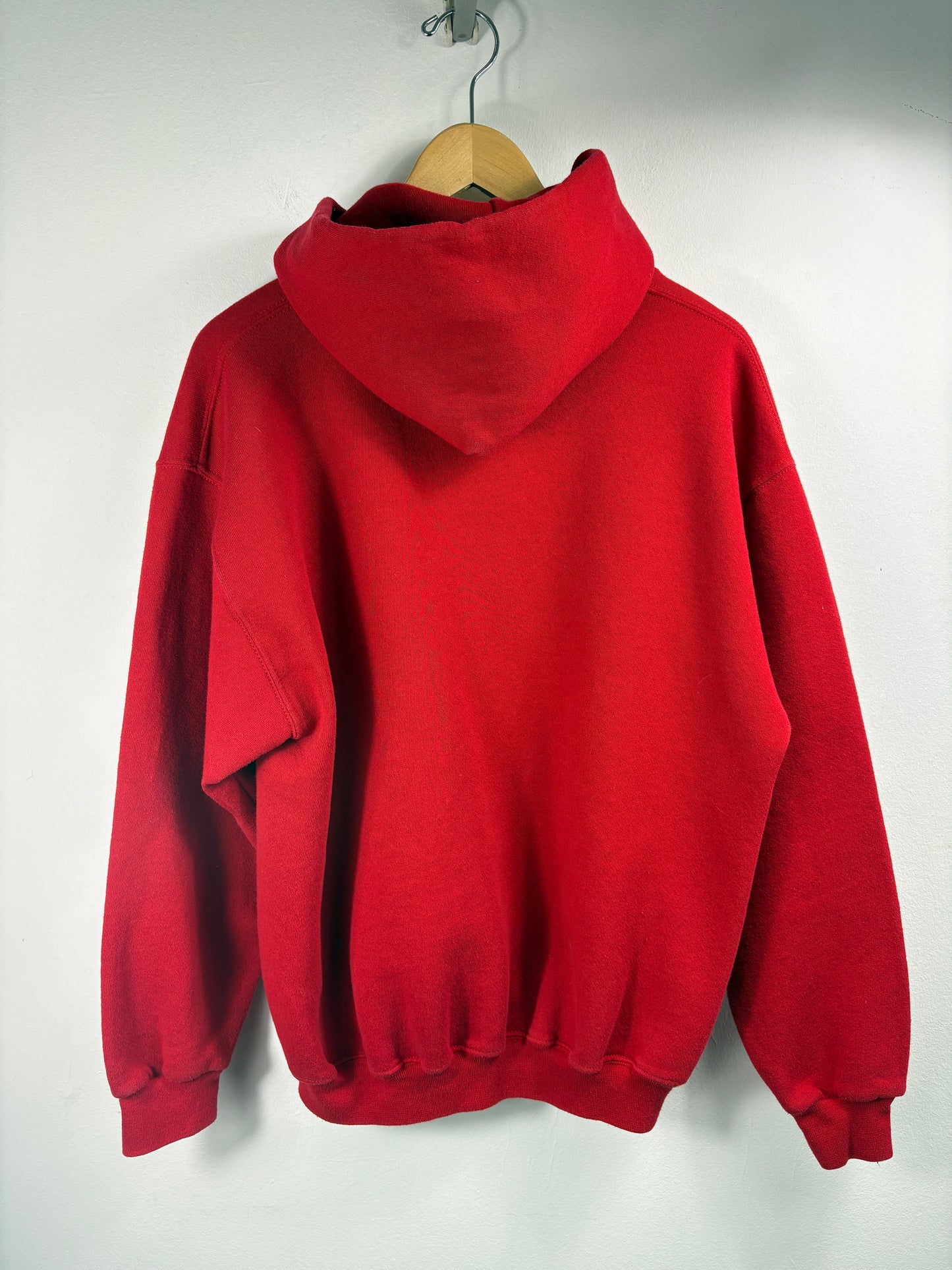 Orion Hoodie | Vintage 90s Red Pullover Sweatshirt | Collegiate Style Hooded Jumper