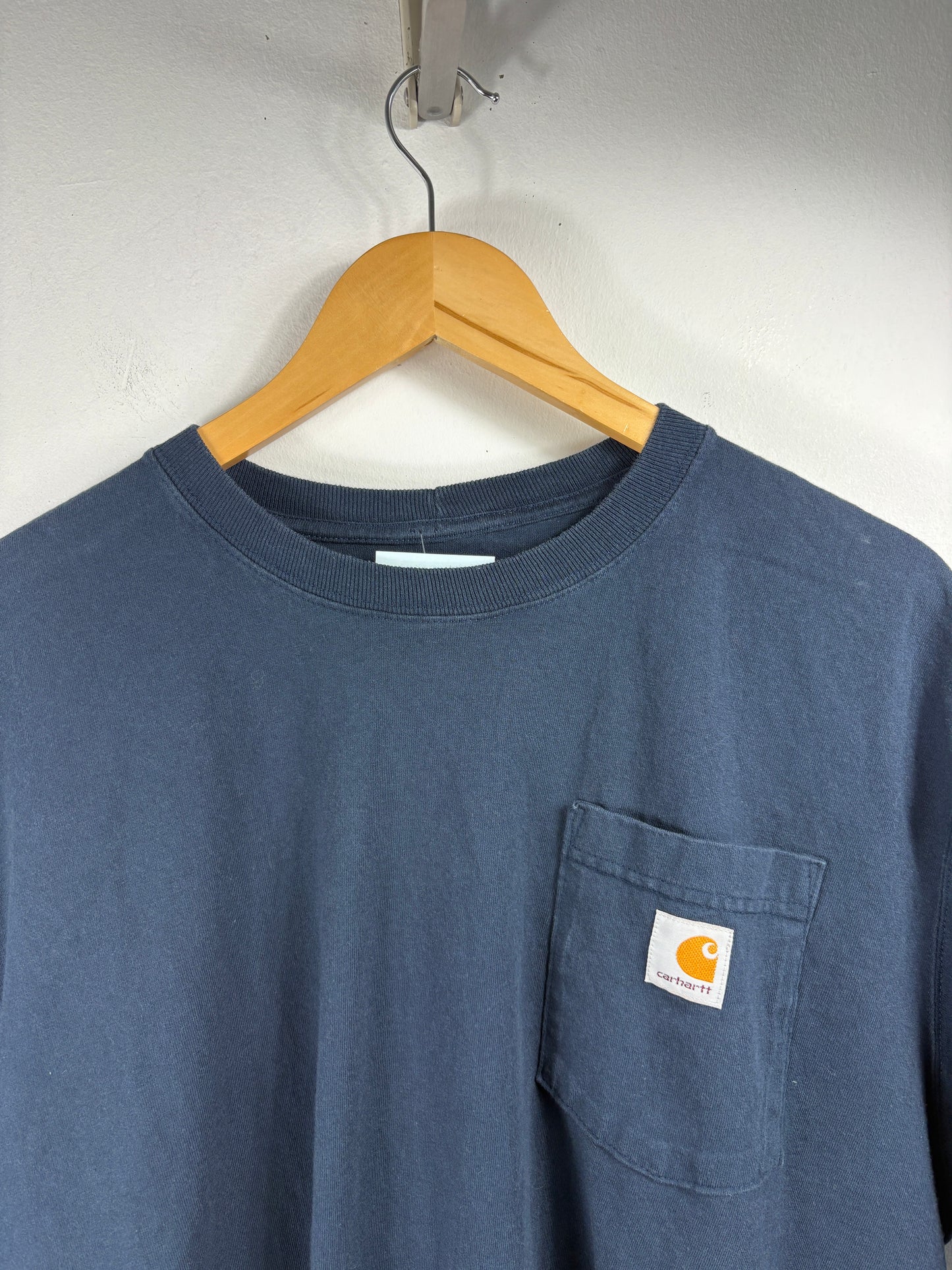 Carhartt Pocket T-Shirt | Vintage Workwear Heavyweight Tee | Classic Blue Short Sleeve Top
