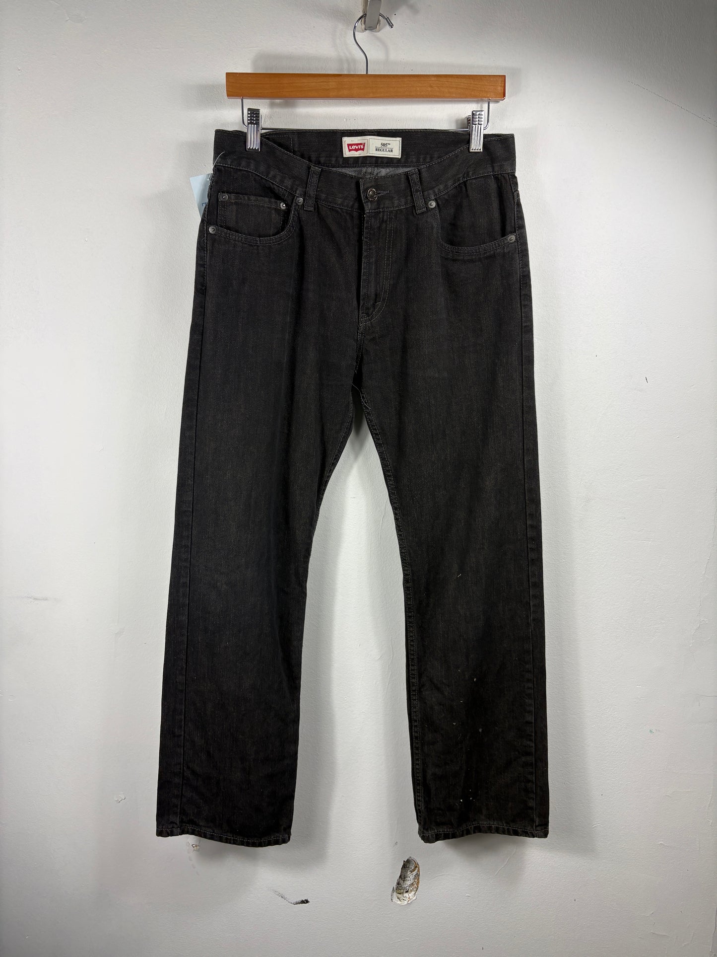 Levi's 505 Jeans | Vintage Classic Black Denim Straight Leg Pants | 1990s Casual Streetwear