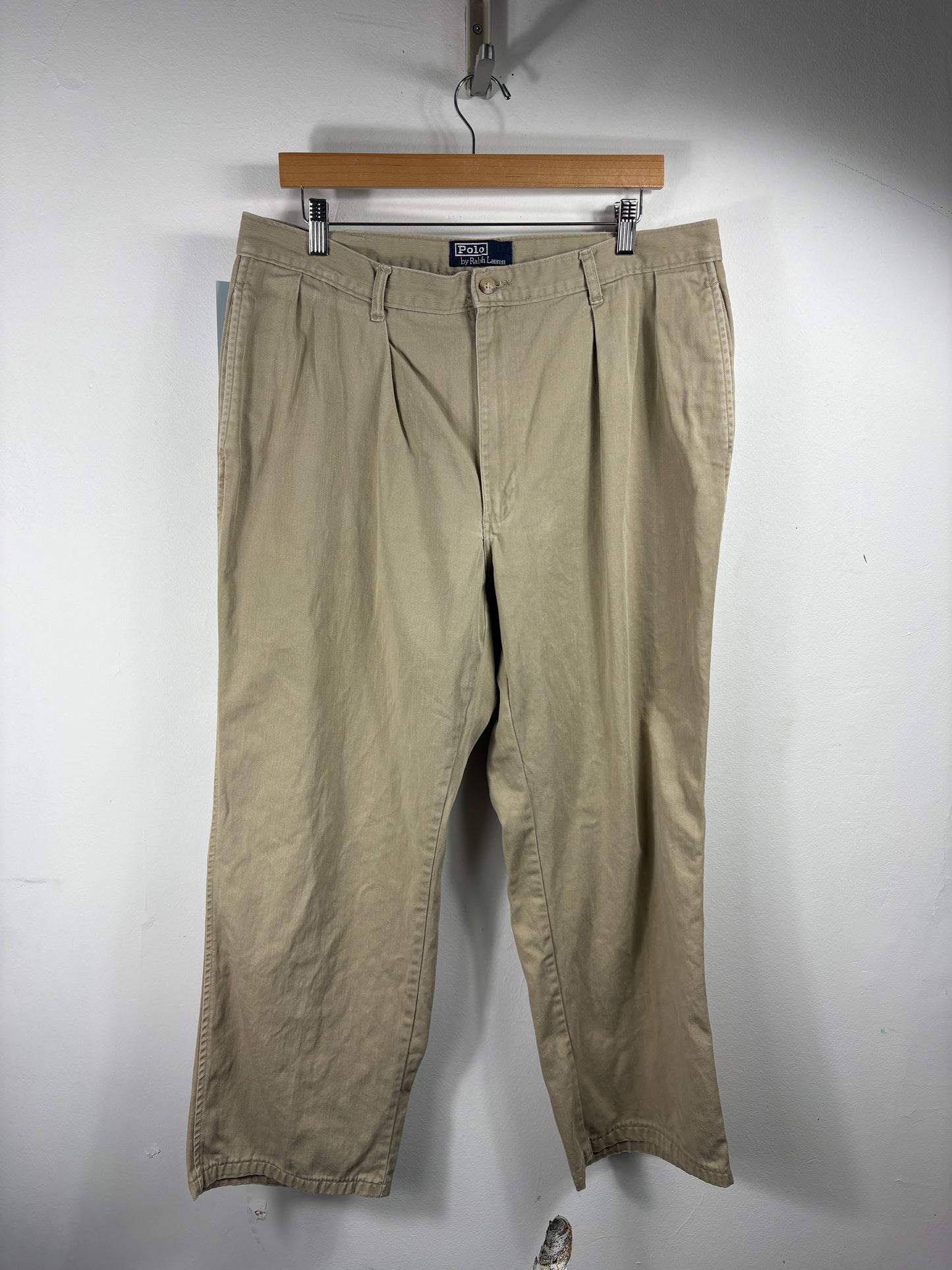 Polo by Ralph Lauren Pleated Chino Pants | Vintage 90s Classic Khaki Trouser | Relaxed Fit Menswear