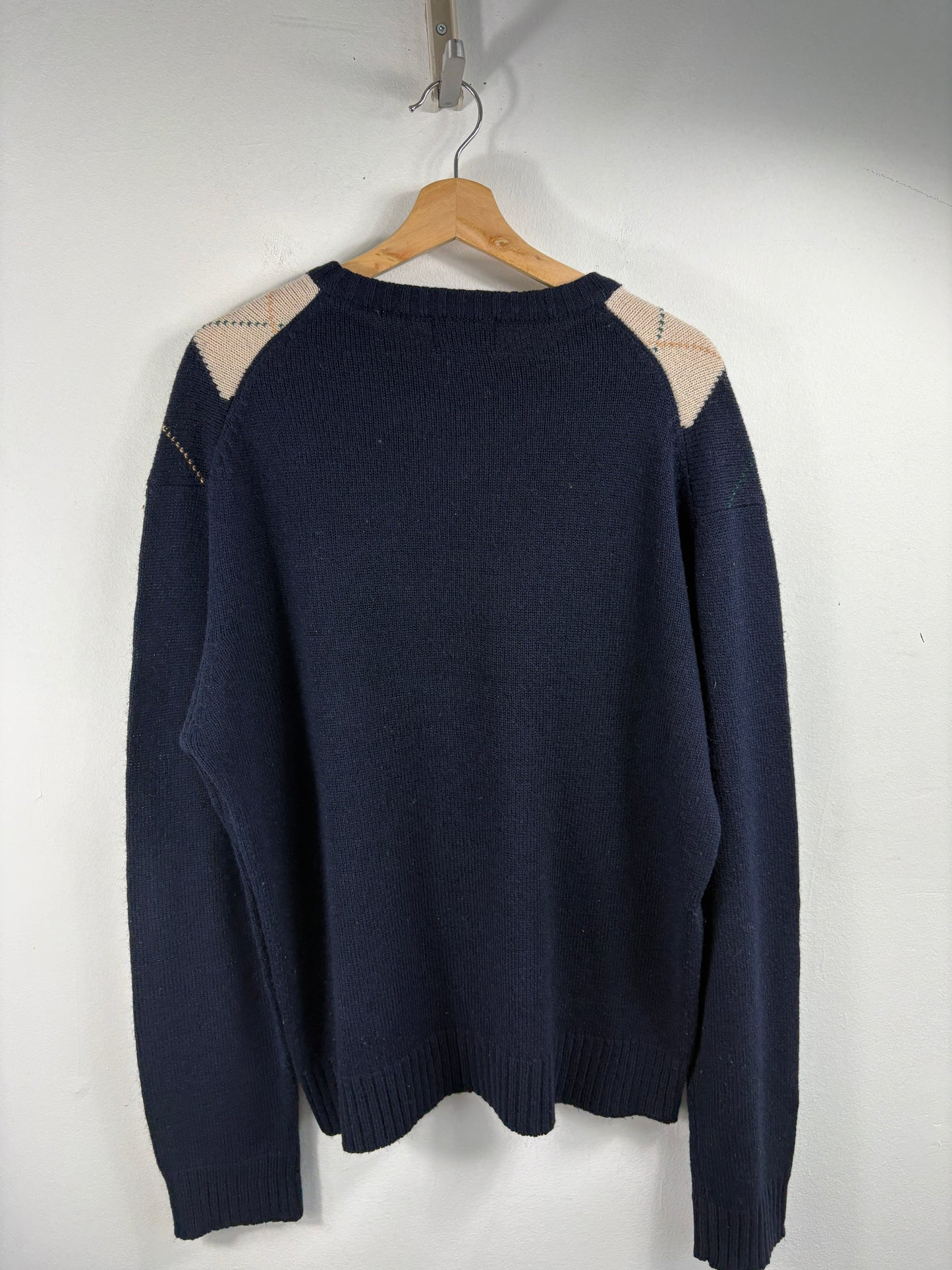 Dazer Argyle Knit Sweater | Vintage Classic Pullover with Diamond Pattern | Preppy Crewneck Knitwear