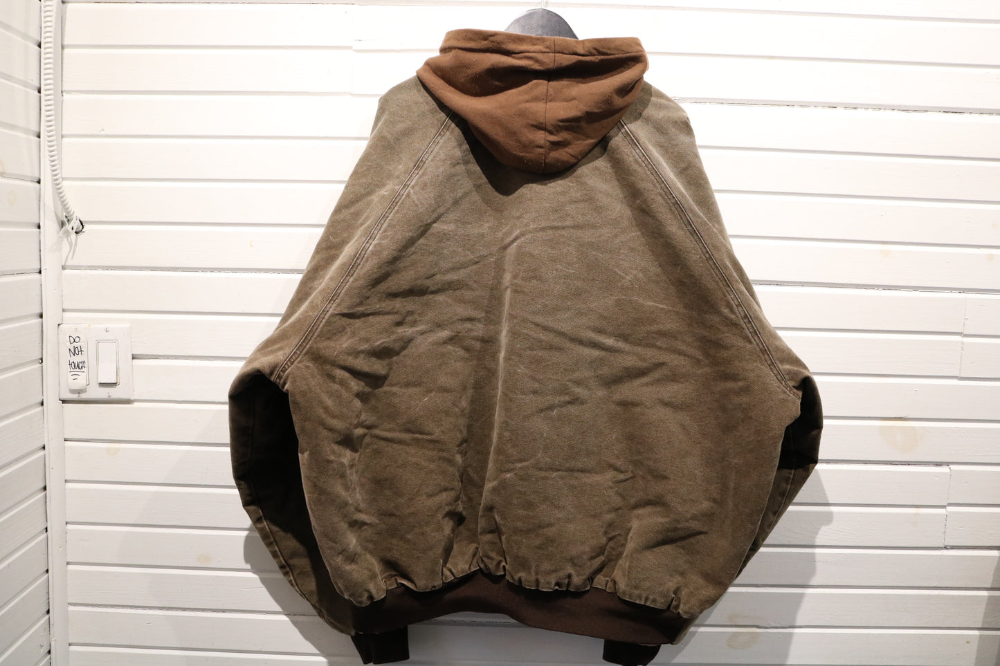 Kent Hooded Canvas Jacket | Vintage 1990s Workwear Brown Outerwear | Heavy Duty Utility Coat