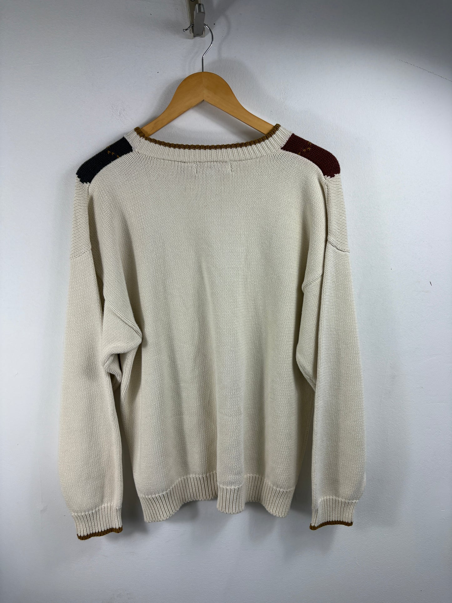 Croft-Barrow Sweater | Vintage 90s Argyle Knit Crewneck Pullover | Classic Preppy Knitwear