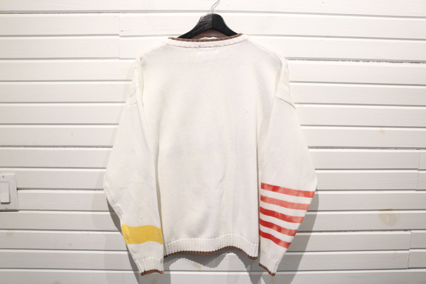 Lacoste Racing Knit Sweater | Vintage Sailing-Inspired Pullover with Stripe and Patch Details | Nautical Crewneck Sweater