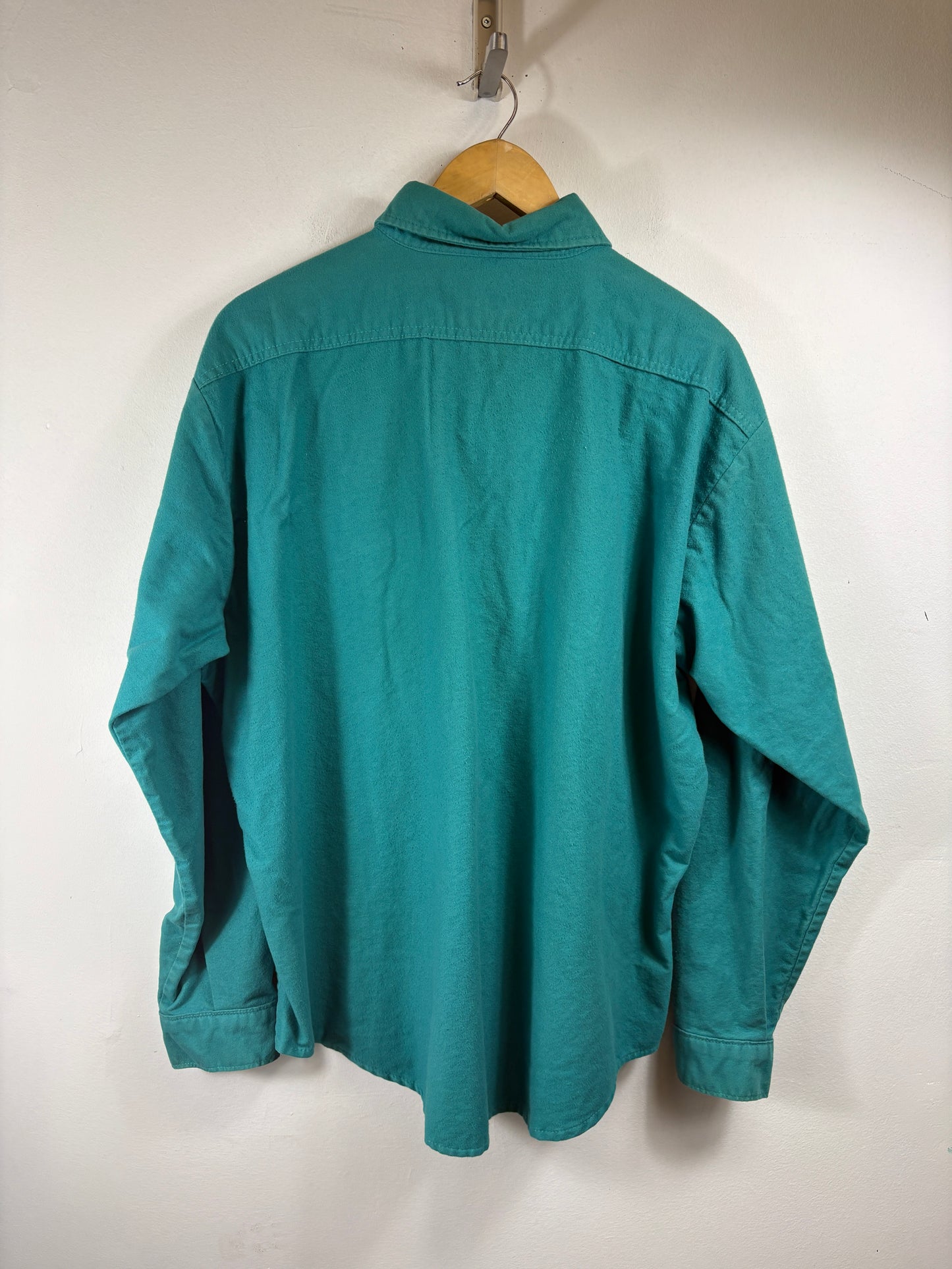 Five-Brother Button-Up Shirt | Vintage Teal Double Pocket Work Shirt | Classic Outdoor Style