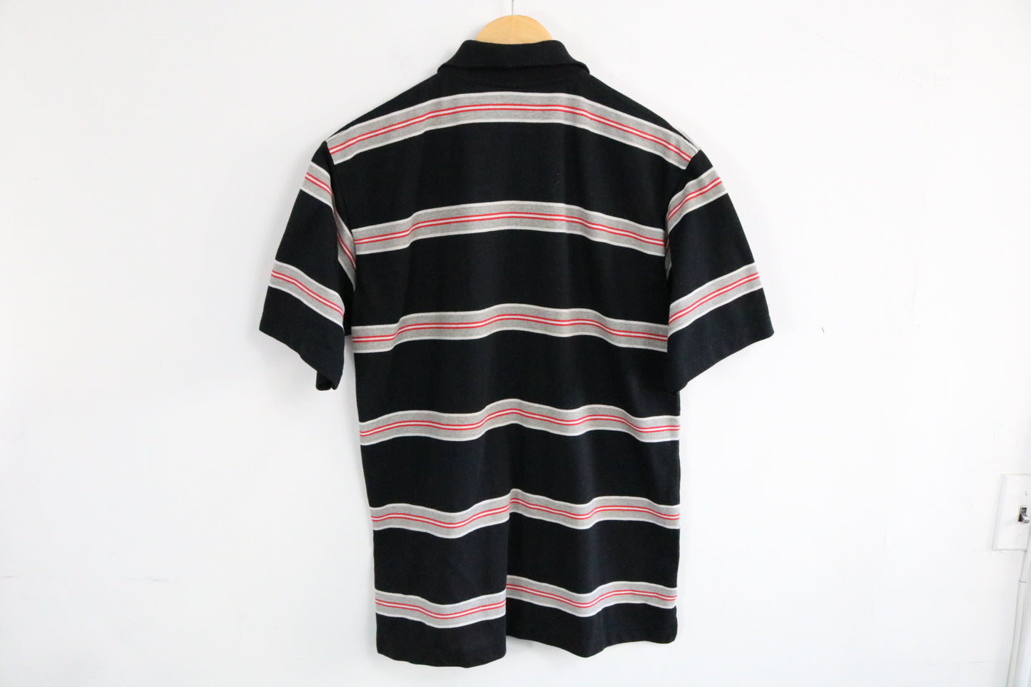 Polo Striped Polo Shirt | Vintage 90s Classic Collegiate Stripe Polo Top | Retro Short Sleeve Casualwear