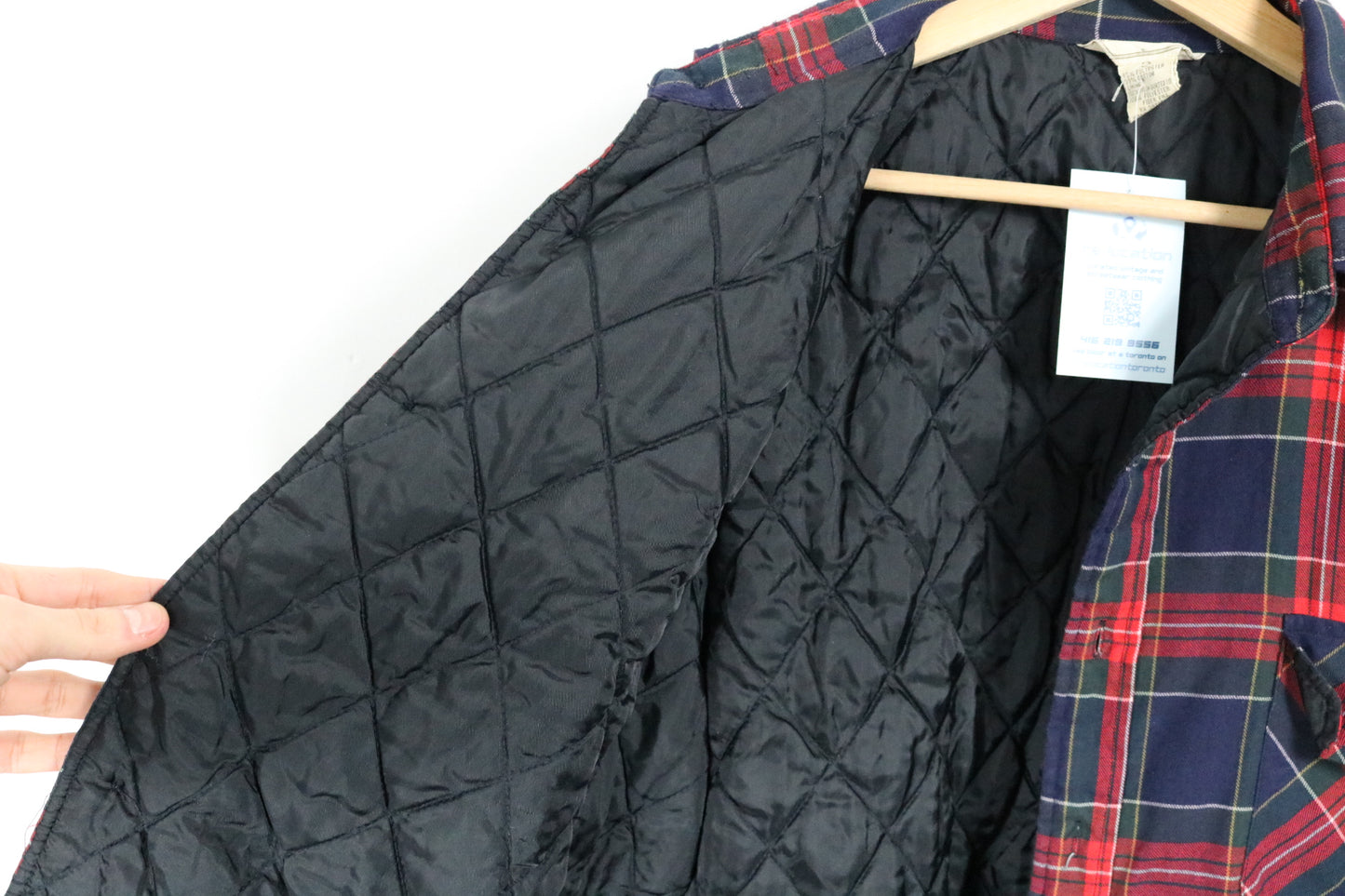Timber-Run Plaid Flannel Button-Up Shirt | Vintage Classic Quilted Lined Outdoor Shirt Jacket | Men's Casual Layer