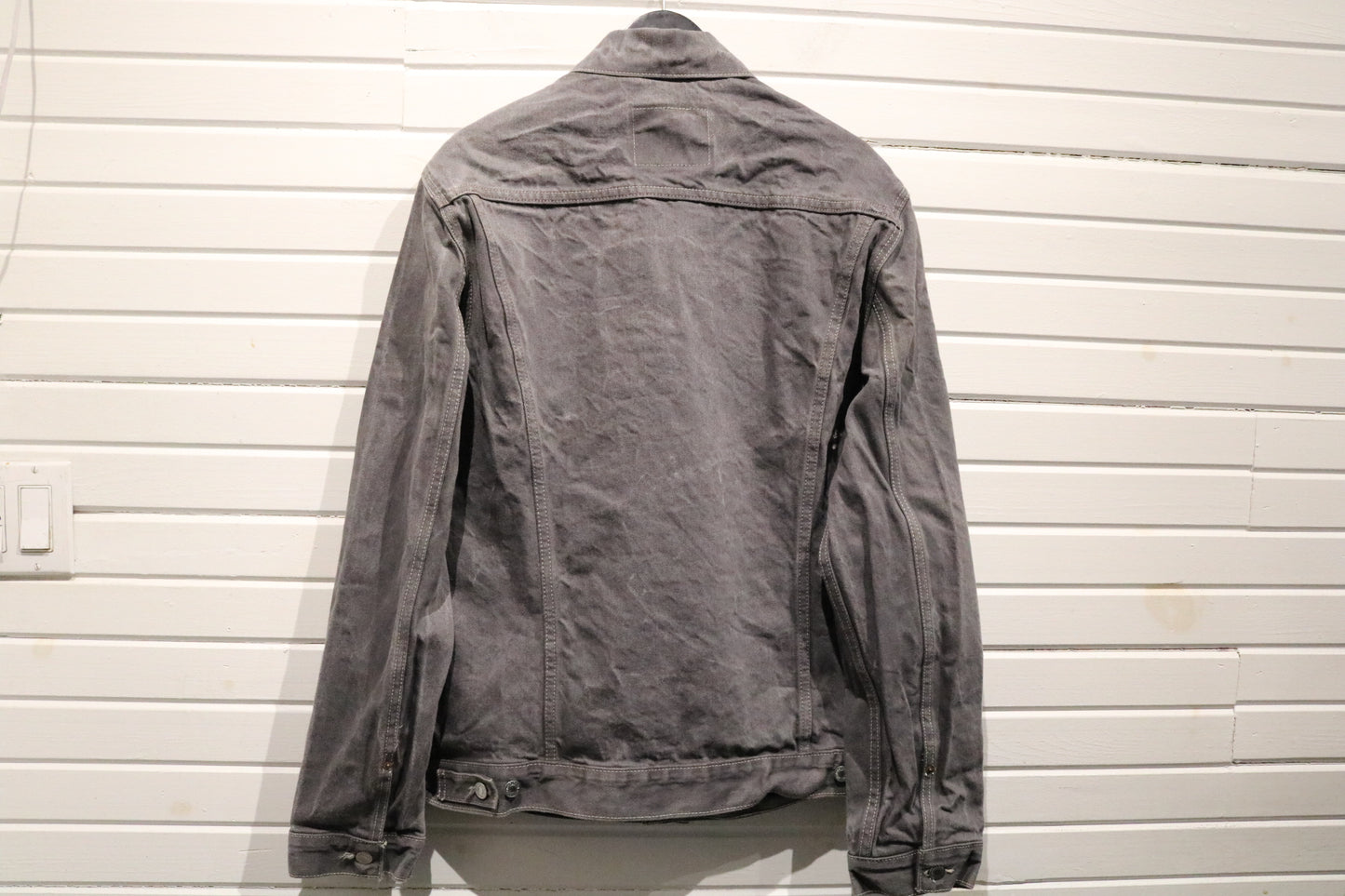 Levi's Denim Trucker Jacket | Vintage Charcoal Faded Classic Jean Coat | Size XL Outerwear