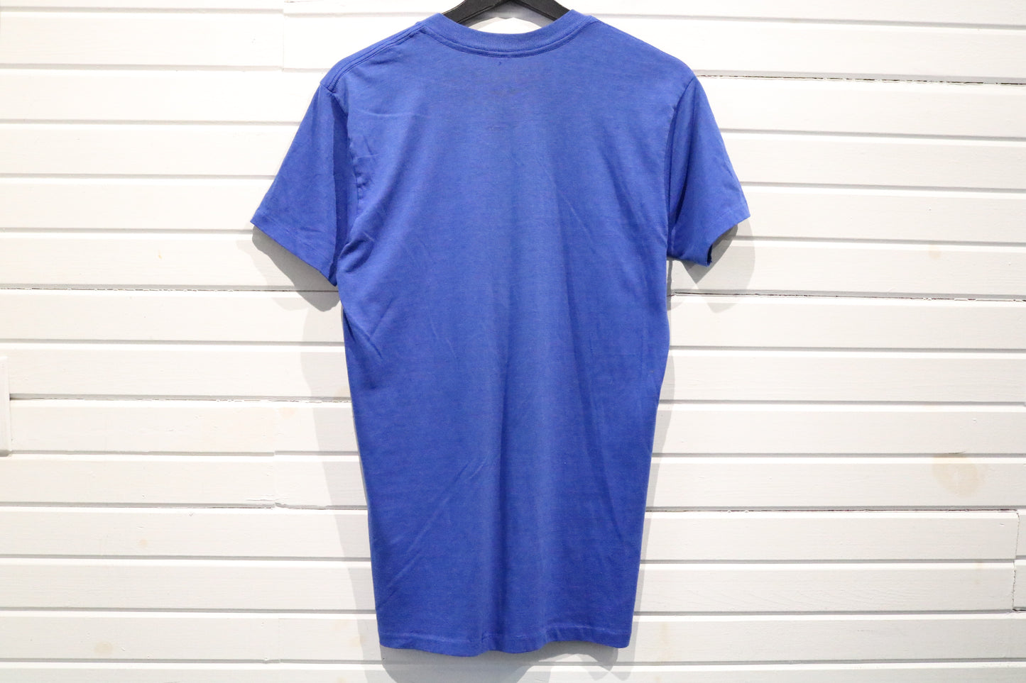 Blue Pocket T-Shirt | Vintage 1980s Single Stitch Classic Tee | Short Sleeve Top