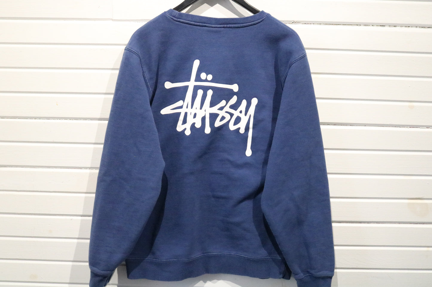 Stussy Sweatshirt | Vintage 2000s Blue Crewneck Pullover | Classic Streetwear with Logo Print