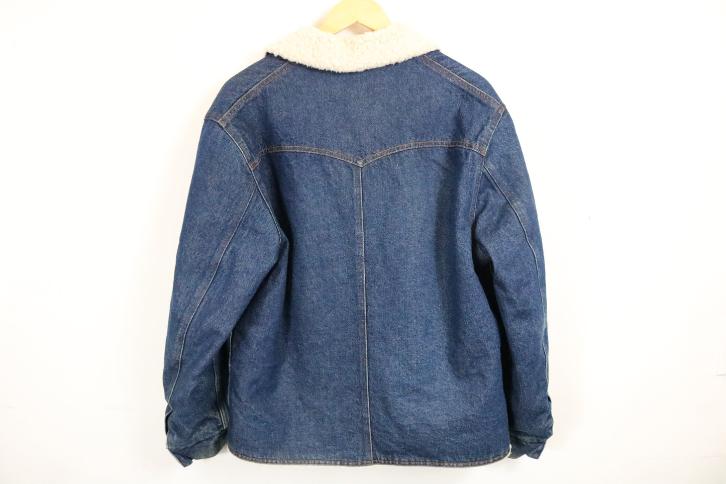 Sir-Jac Sherpa Lined Denim Jacket | Vintage 1970s Shearling Collar Jean Coat | Classic Outerwear