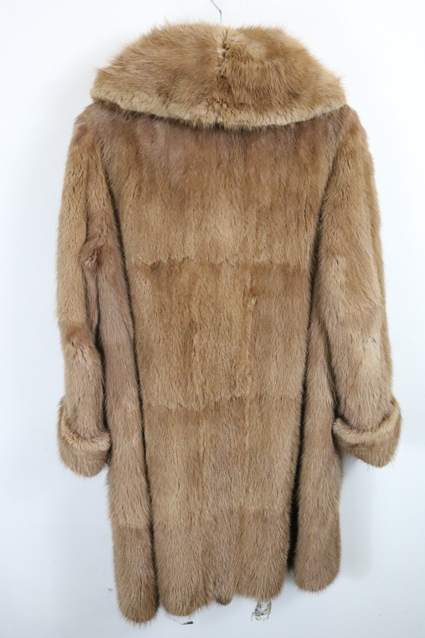 Burkholder Furs Coat | Vintage 1950s Fur Outerwear | Large Shawl Collar Brown Elegant Winter Coat