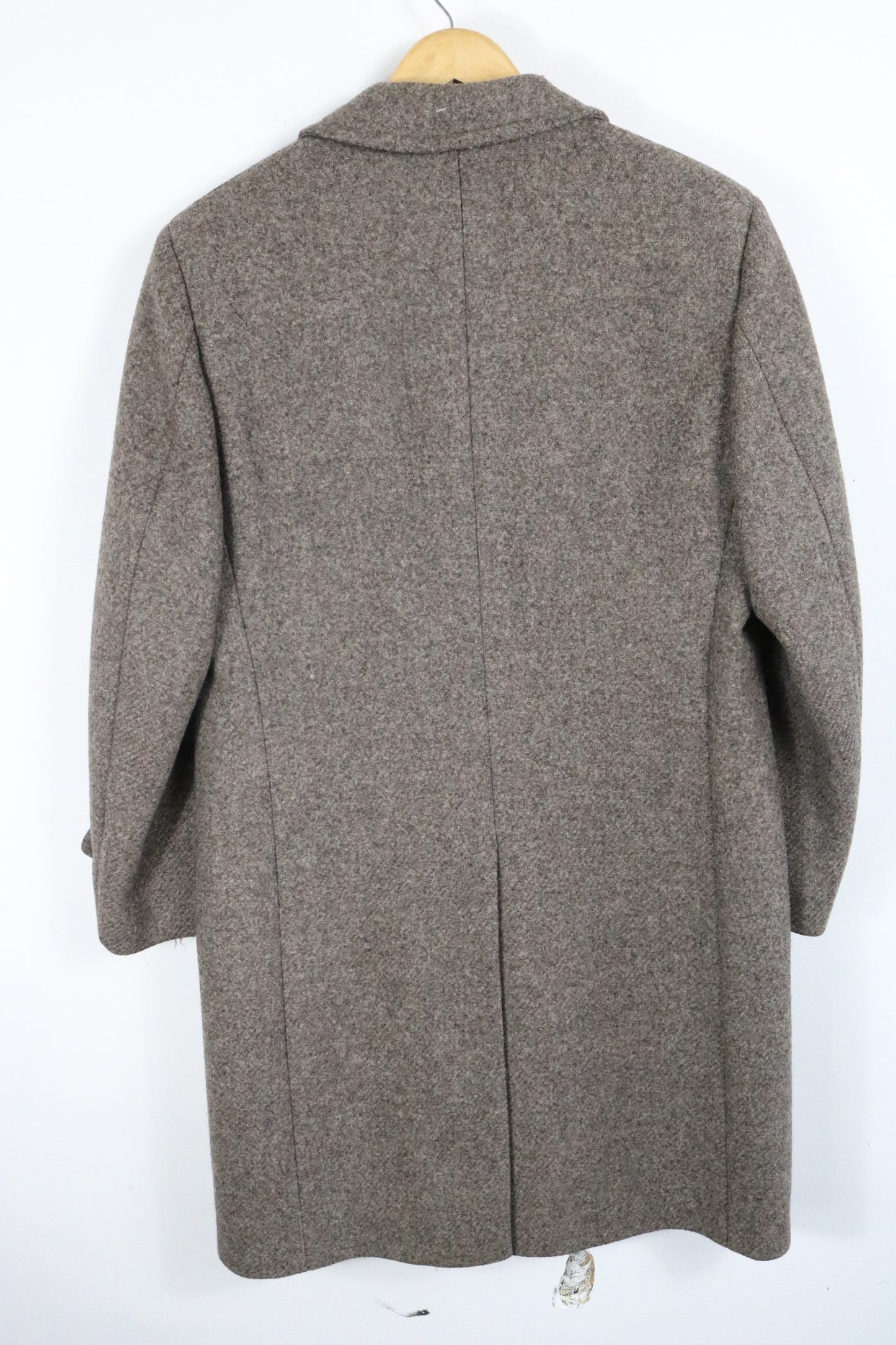 Shipley Wool Overcoat | Vintage Tailored Grey Button-Front Coat | Warm Layering Outerwear