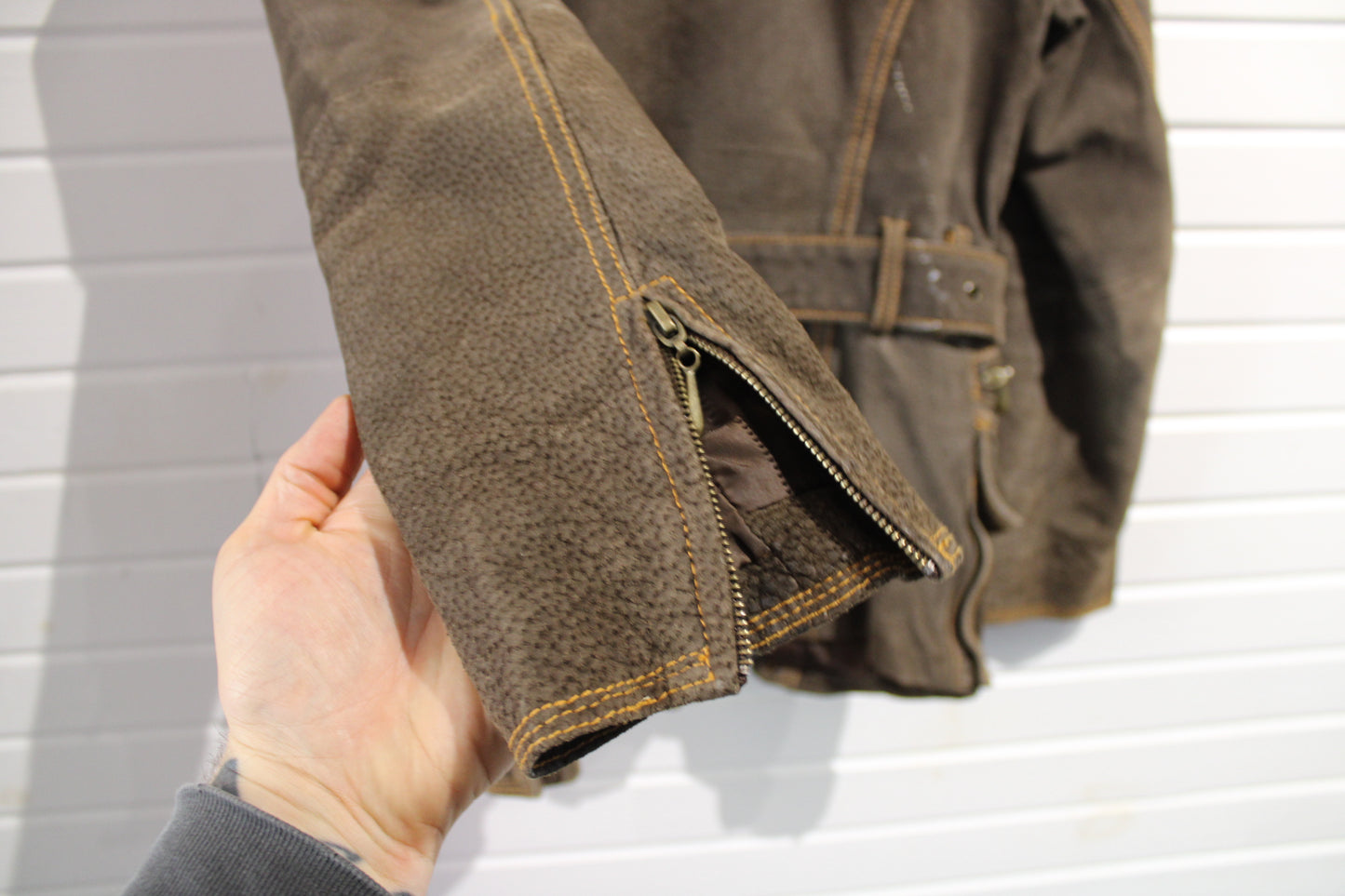 Jennyfer-J Utility Jacket | Vintage 2000s Brown Belted Field Coat | Classic Workwear Style