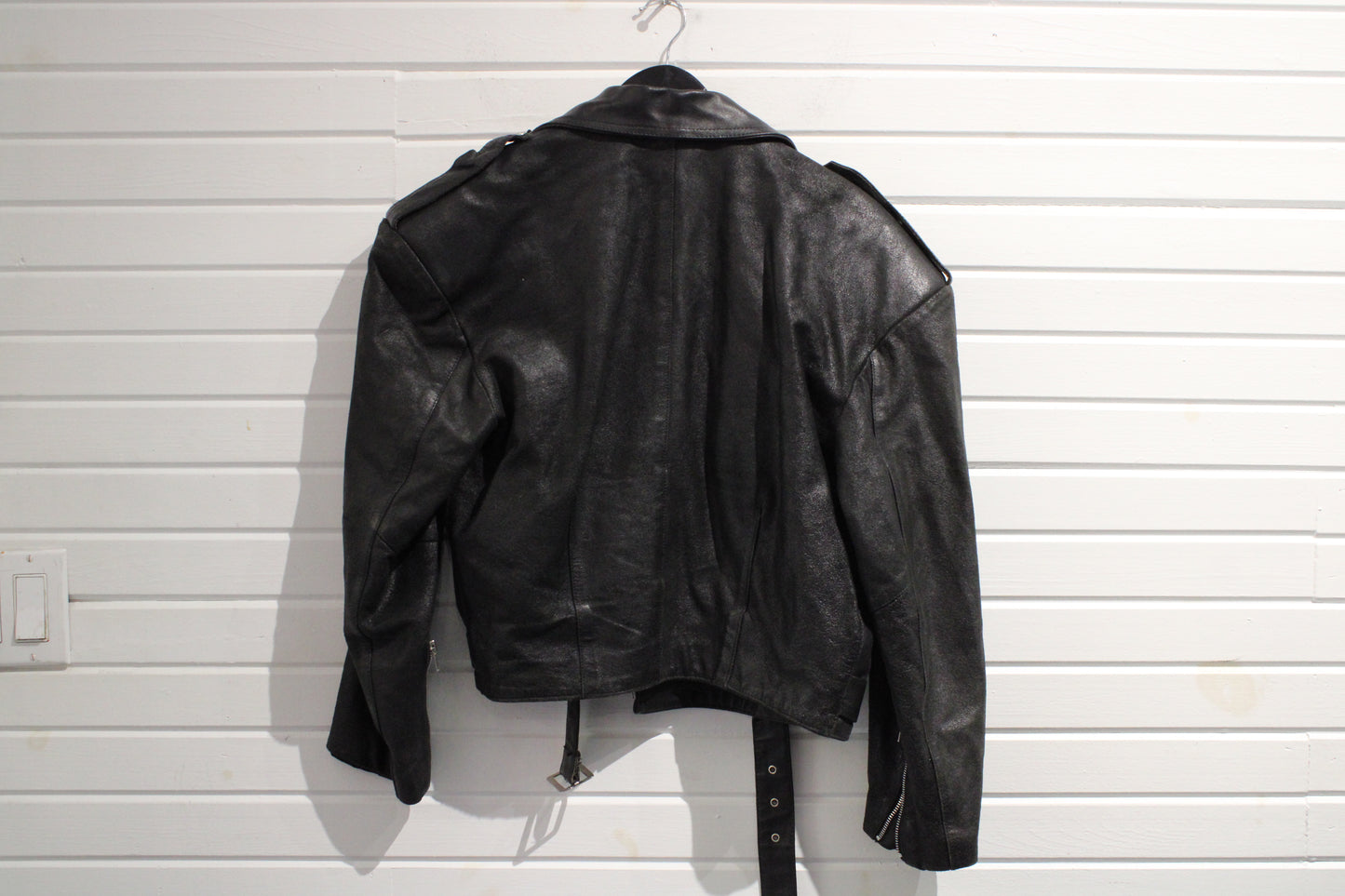 Midnight Ride Motorcycle Jacket | Vintage 1980s Biker Black Leather Jacket | Classic Moto Outerwear