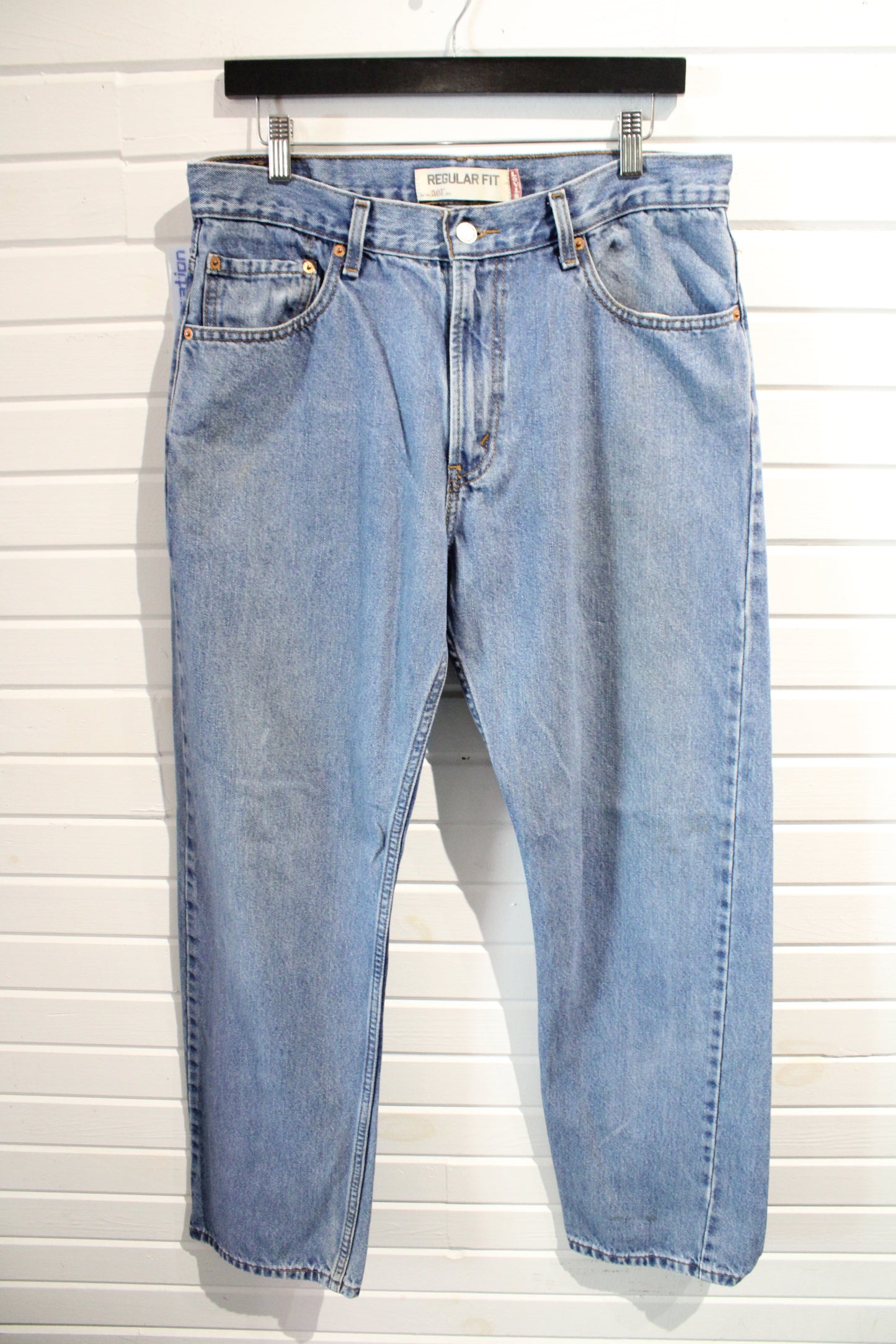 Levi's 505 Jeans / Vintage Light-Wash Denim Trouser / Classic Regular Fit / Size 34x32
