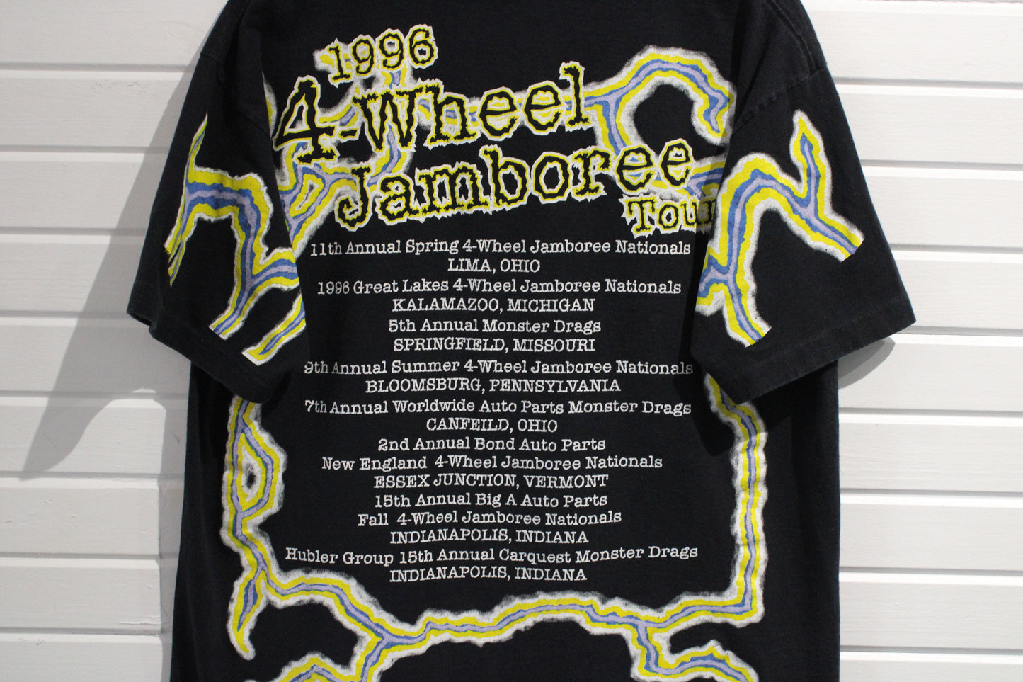 Vintage 4-Wheel Jamboree Nationals T-Shirt | 1996 Monster Truck Graphic Tee | Racing Event Collectible