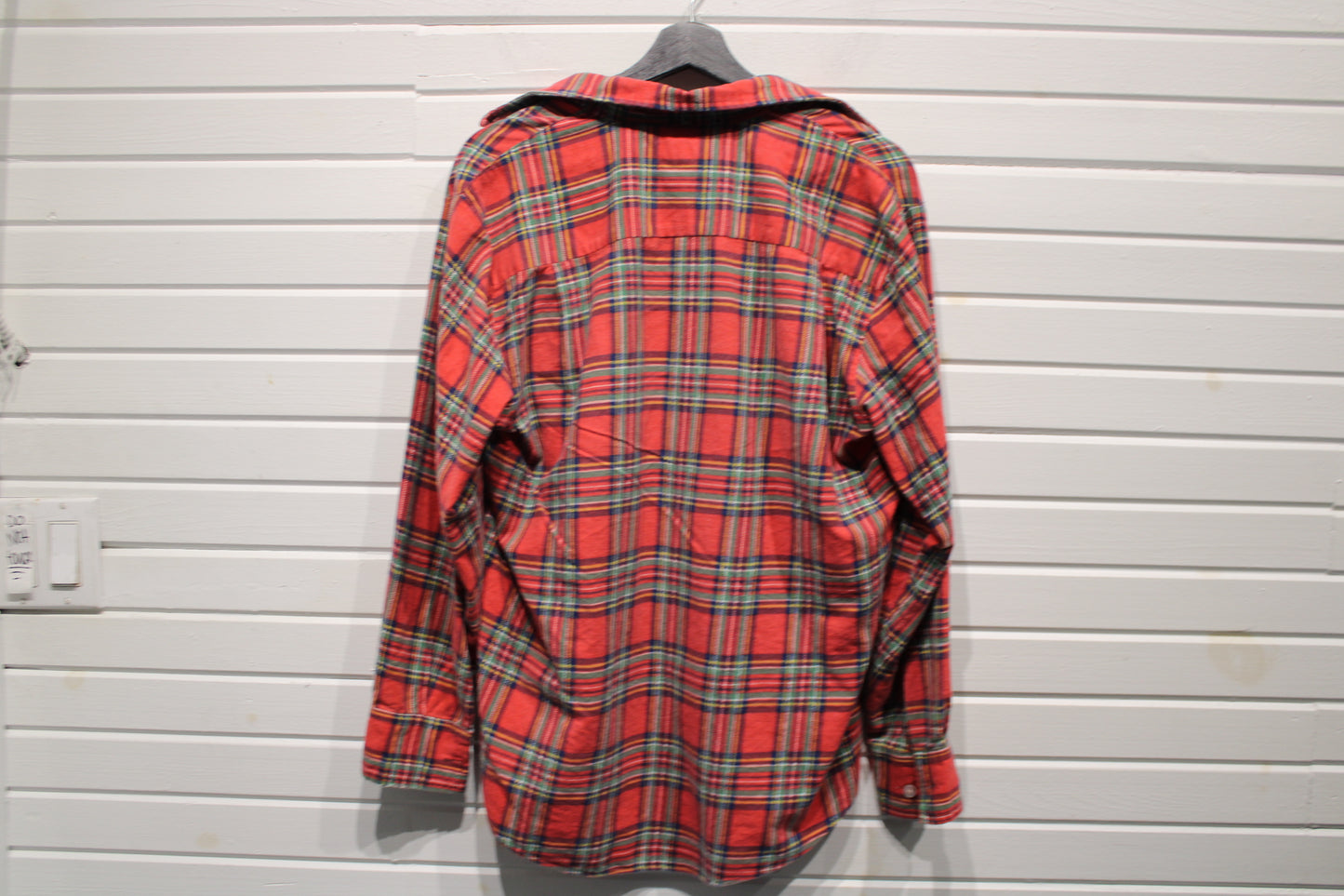 Bud-Berma Plaid Button-Up Shirt | Vintage Classic Red Tartan Flannel | Men's/Women's Casual Top