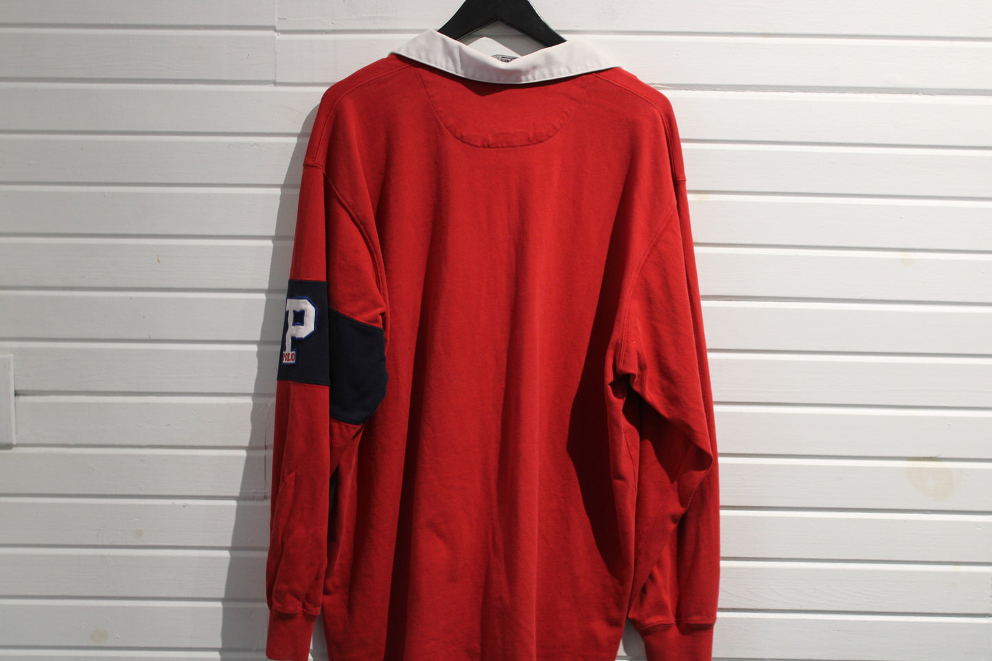 Polo Ralph-Lauren Rugby Shirt | Vintage Classic Long-Sleeve Collegiate Top | Embroidered Patch Sportswear