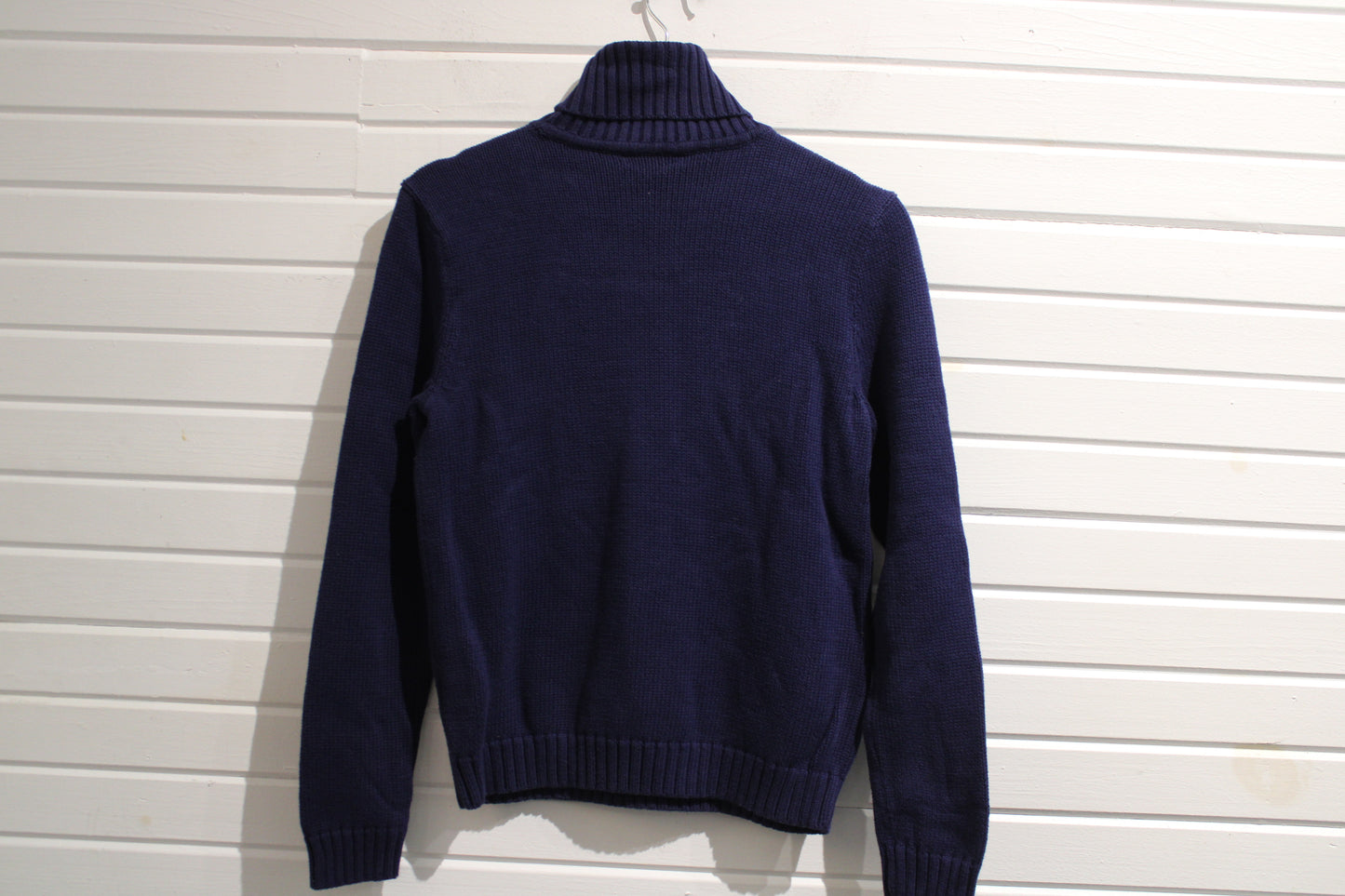 Vintage Lauren-Jeans-Co Ralph-Lauren Turtle-Neck Sweater | Embroidered Crest Knit | Classic Preppy Pullover