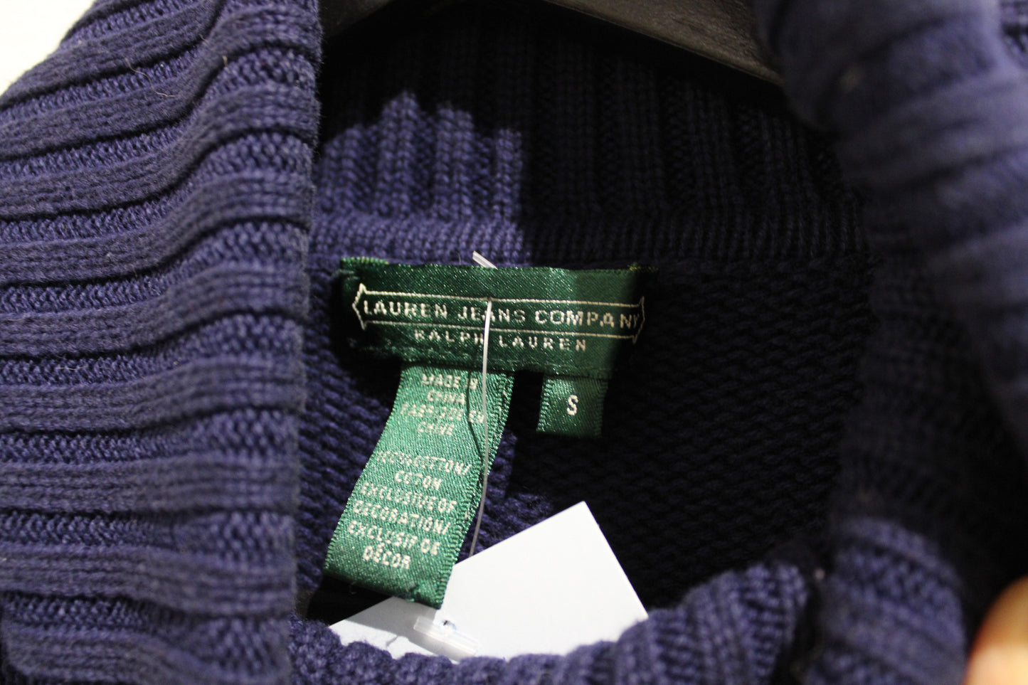 Vintage Lauren-Jeans-Co Ralph-Lauren Turtle-Neck Sweater | Embroidered Crest Knit | Classic Preppy Pullover