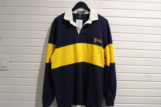 Polo Ralph Lauren Rugby Shirt | Vintage Bold Stripe Number 6 Long Sleeve Rugby Top | Classic Sport Casual