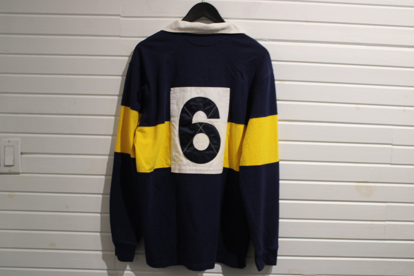 Polo Ralph Lauren Rugby Shirt | Vintage Bold Stripe Number 6 Long Sleeve Rugby Top | Classic Sport Casual