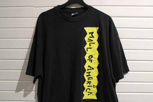 Mall-Of-America Graphic T-Shirt | Vintage 90s Neon Vertical Print Tee | Colorful Art Back Print Streetwear