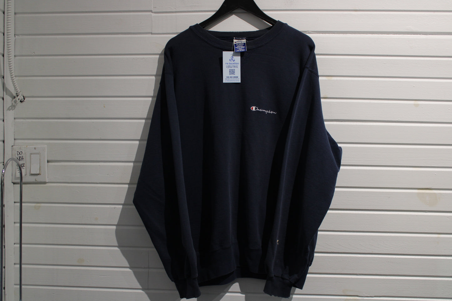 Champion Sweater | Vintage 90s Navy Blue Crewneck Pullover | Classic Sportswear