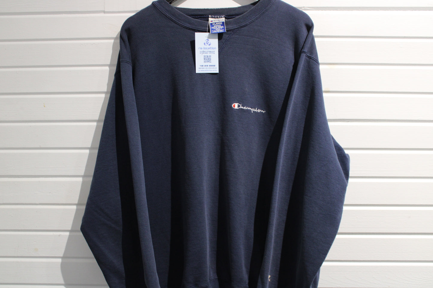 Champion Sweater | Vintage 90s Navy Blue Crewneck Pullover | Classic Sportswear