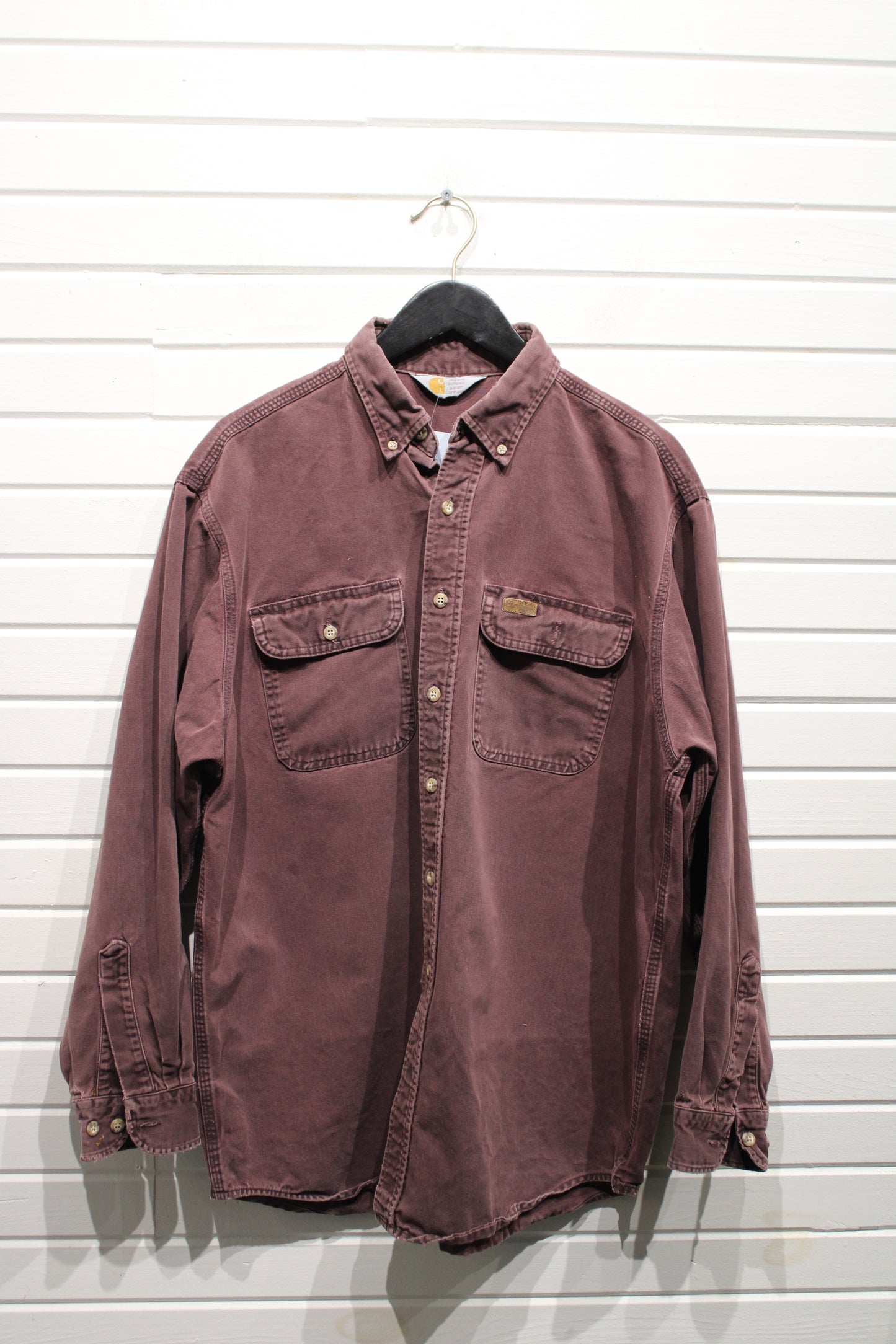 Carhartt Button-Up Shirt | Vintage Rugged Outdoor Wear Pocket Utility Shirt | Men's Workwear Long Sleeve Top