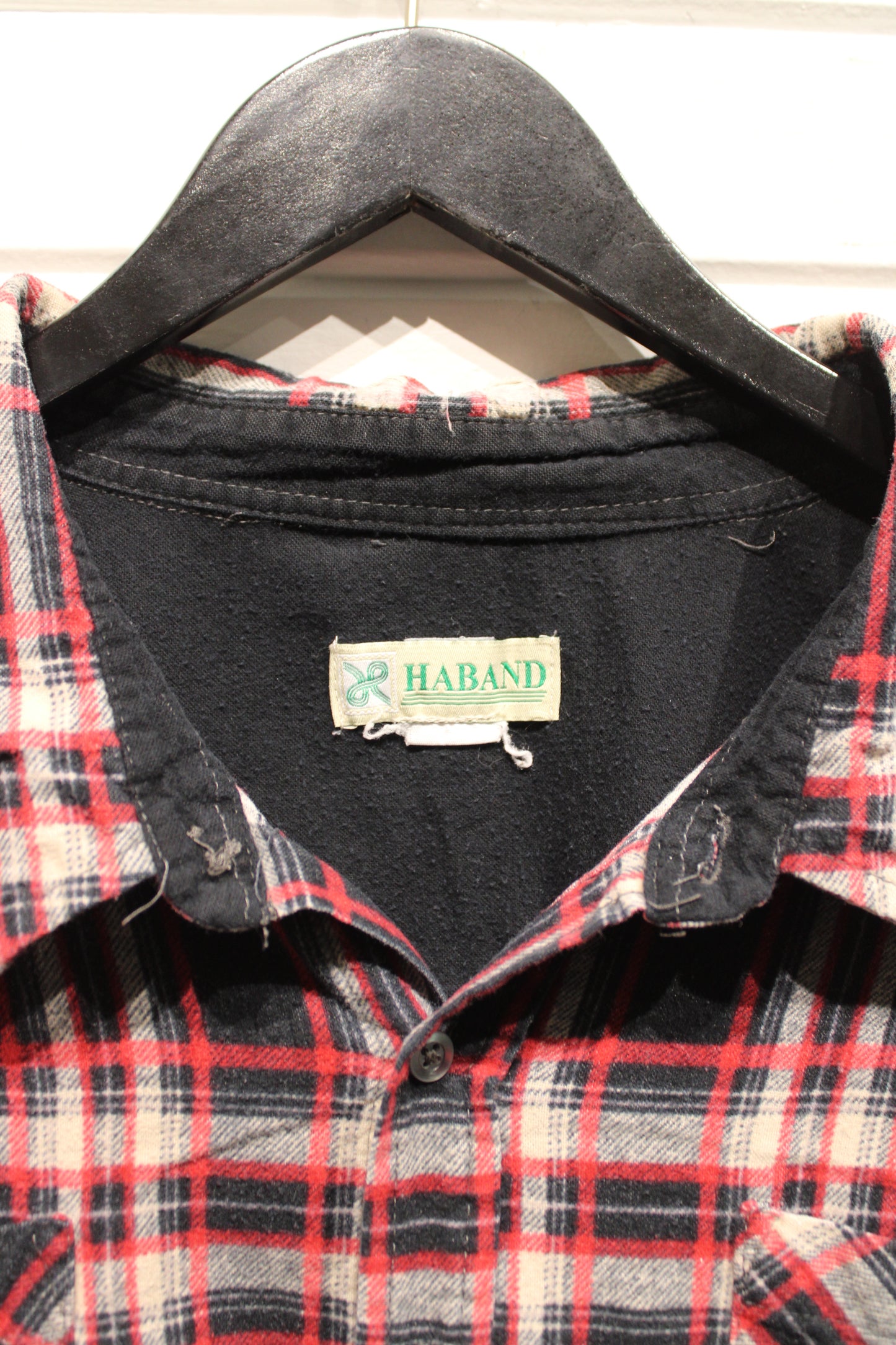 Haband Plaid Button-Up Shirt | Vintage Classic Red Black Check Flannel Top | Men's/Women's Casual Wear