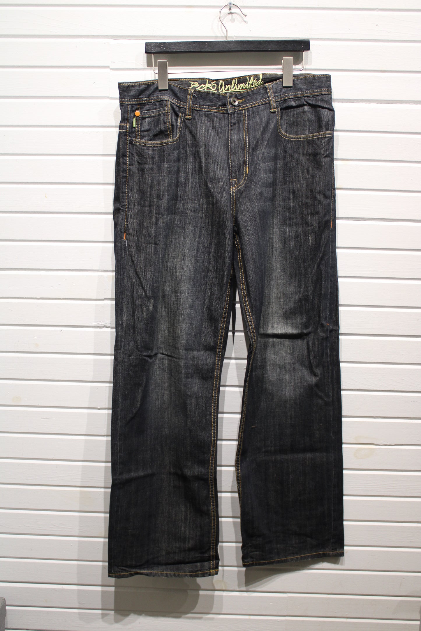 Ecko-Unlimited Jeans | Vintage 2000s Wide-Leg Graffiti Embroidered Denim Pants | Floral Streetwear Clothing