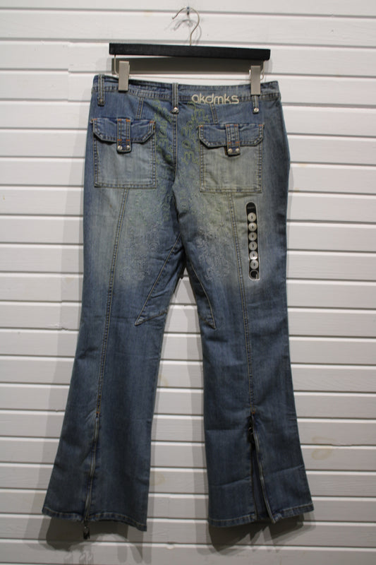 Akdmks Jeans | Vintage 2000s Embroidered Baggy Denim Pants | Street Style Y2k Fashion
