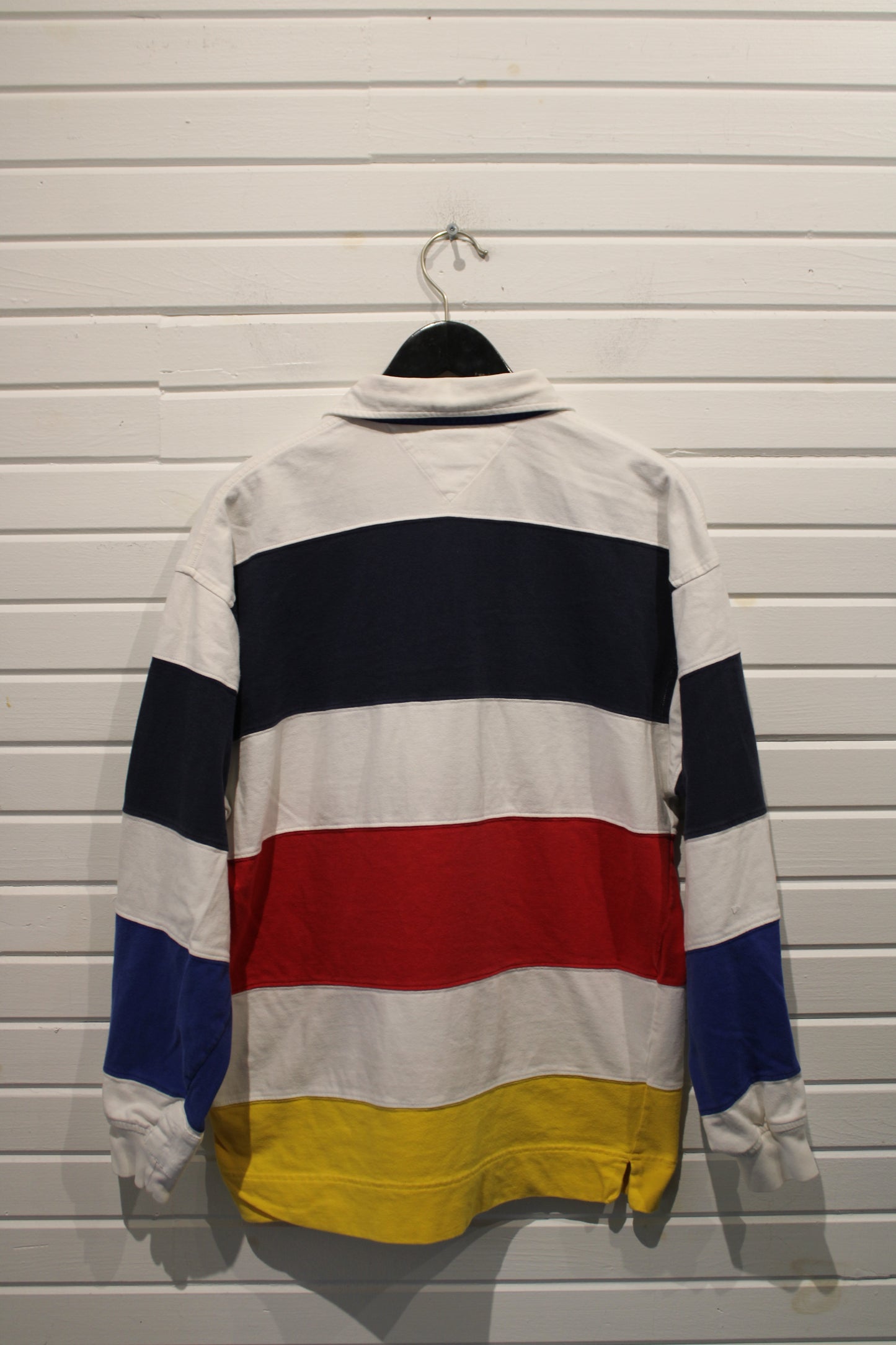 Tommy-Hilfiger Rugby Shirt | Vintage 90s Bold Stripe Long Sleeve Polo | Preppy Heritage Sportswear